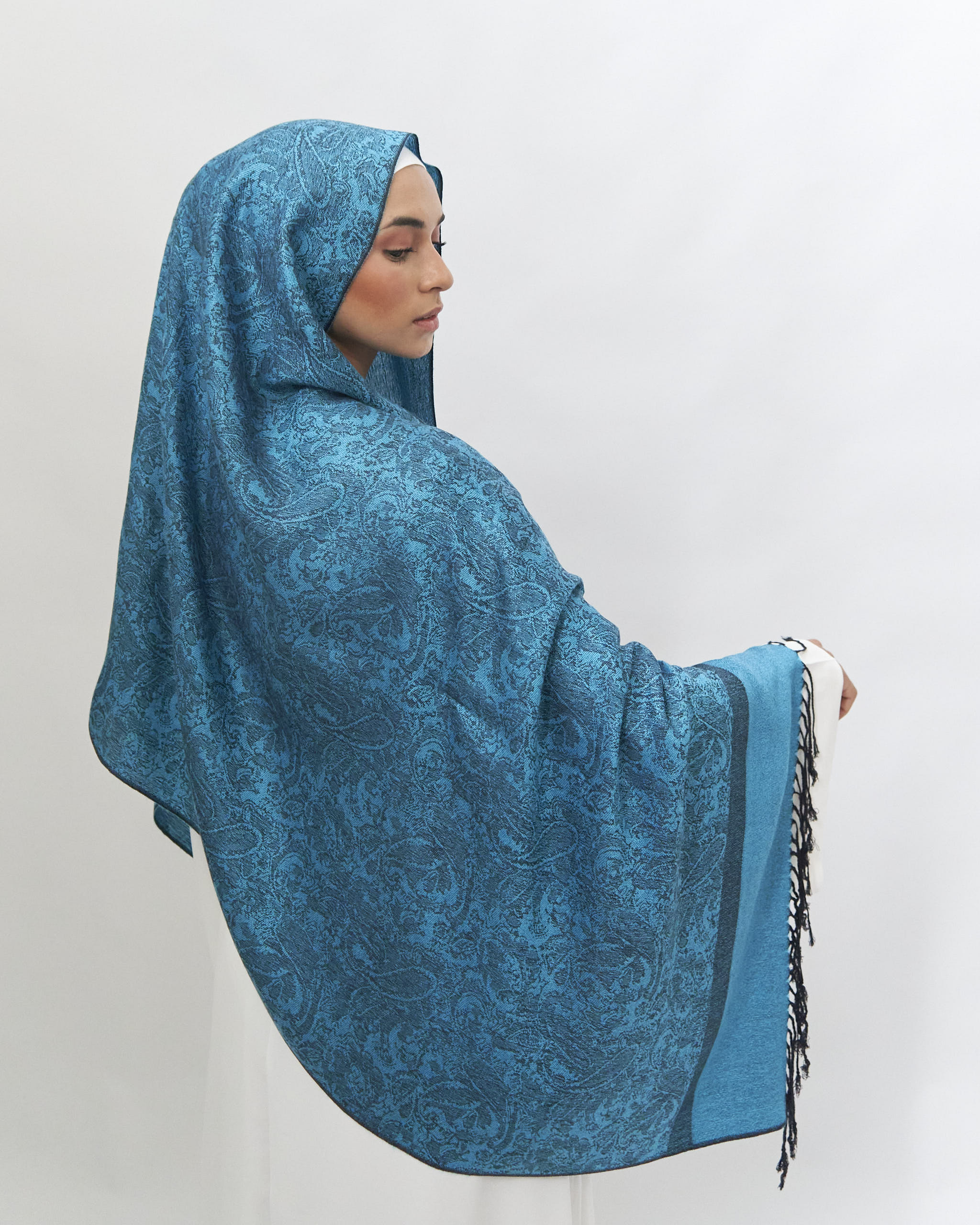 Blue Pashmina Hijab Scarf Scarves