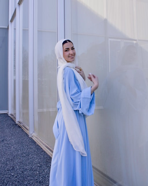 Khatijah Abaya - Sky Blue Closed Abaya Fajr Noor