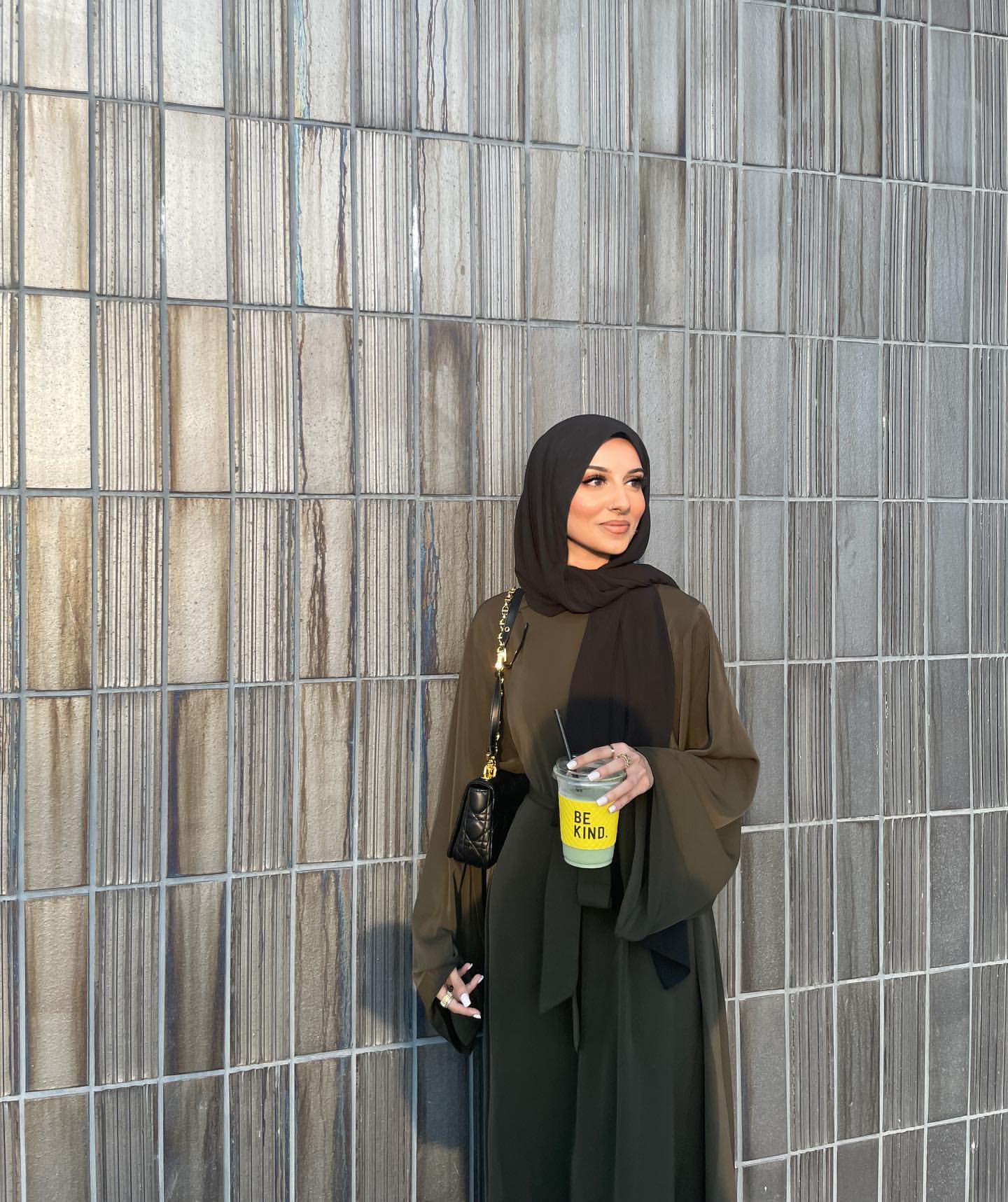 Khatijah Abaya - Khaki Closed Abaya Fajr Noor