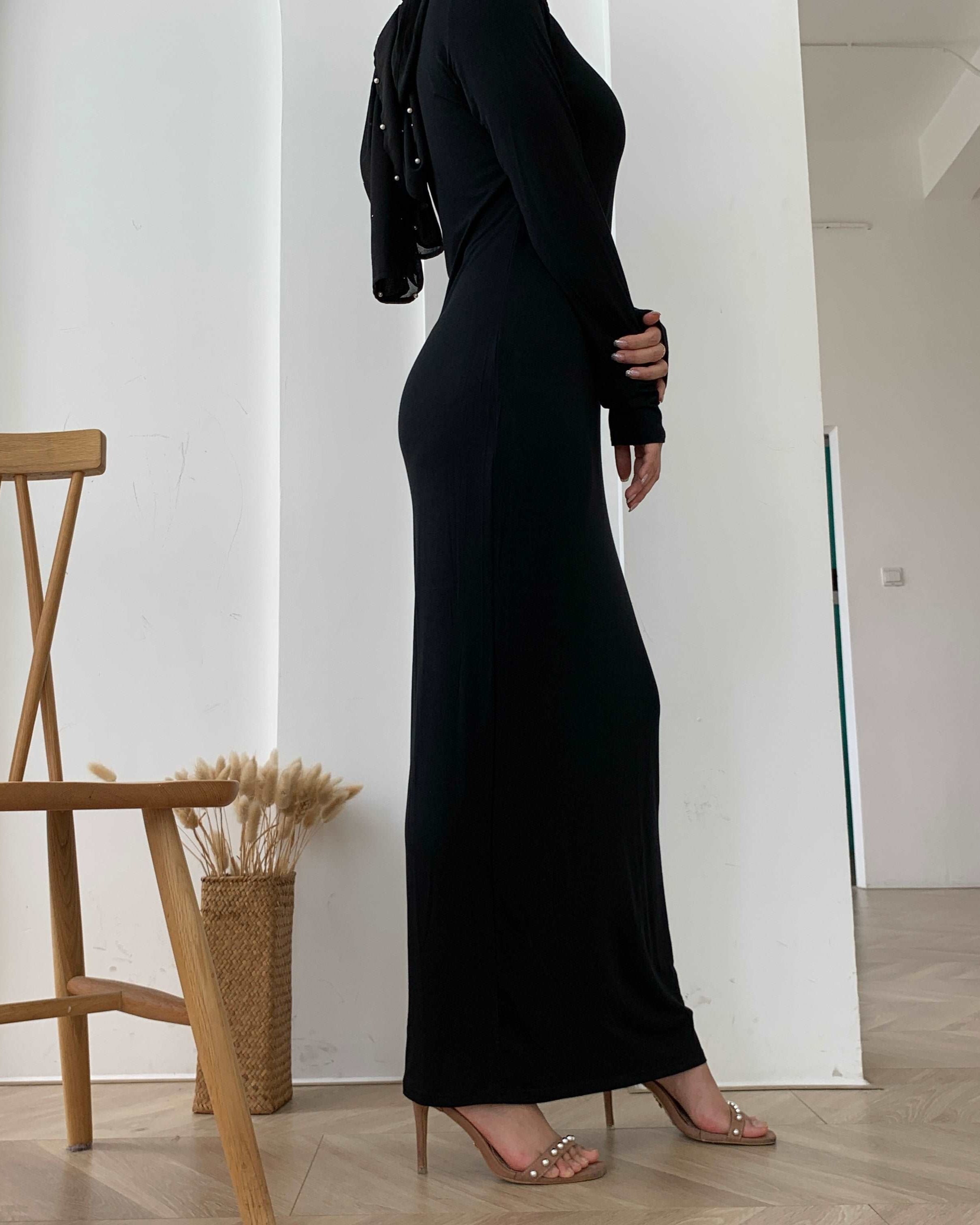 Black Slip Dress Slip Dress Fajr Noor