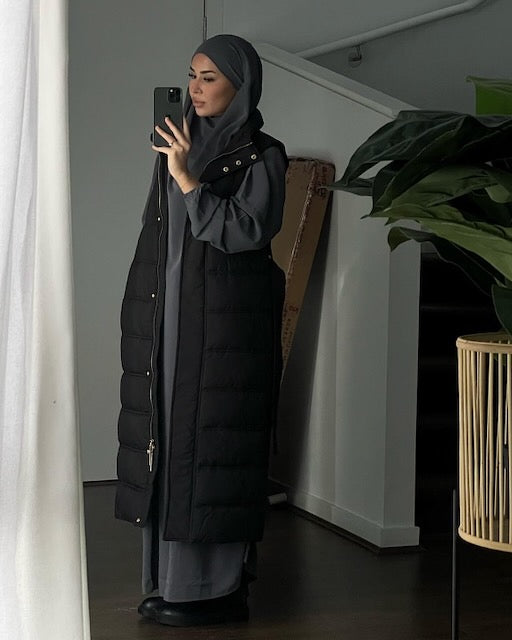 One Piece Prayer Jilbab - Charcoal - Jilbab - Fajr Noor