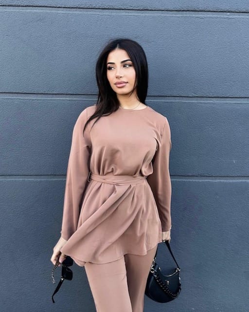 Sarah Set - Brown Dress Set Fajr Noor