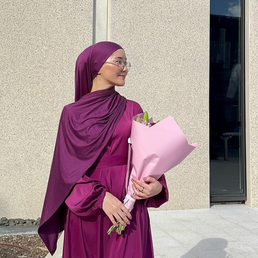 Premium Jersey Hijab - Plum Scarves Fajr Noor