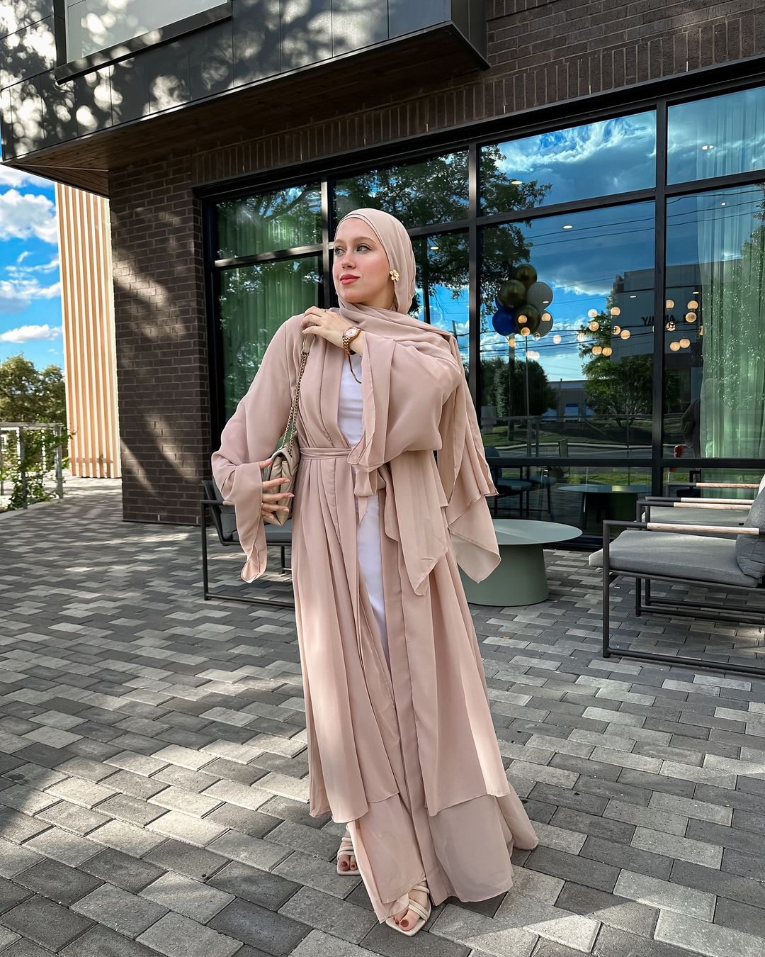 Aisha Abaya with Hijab - Nude