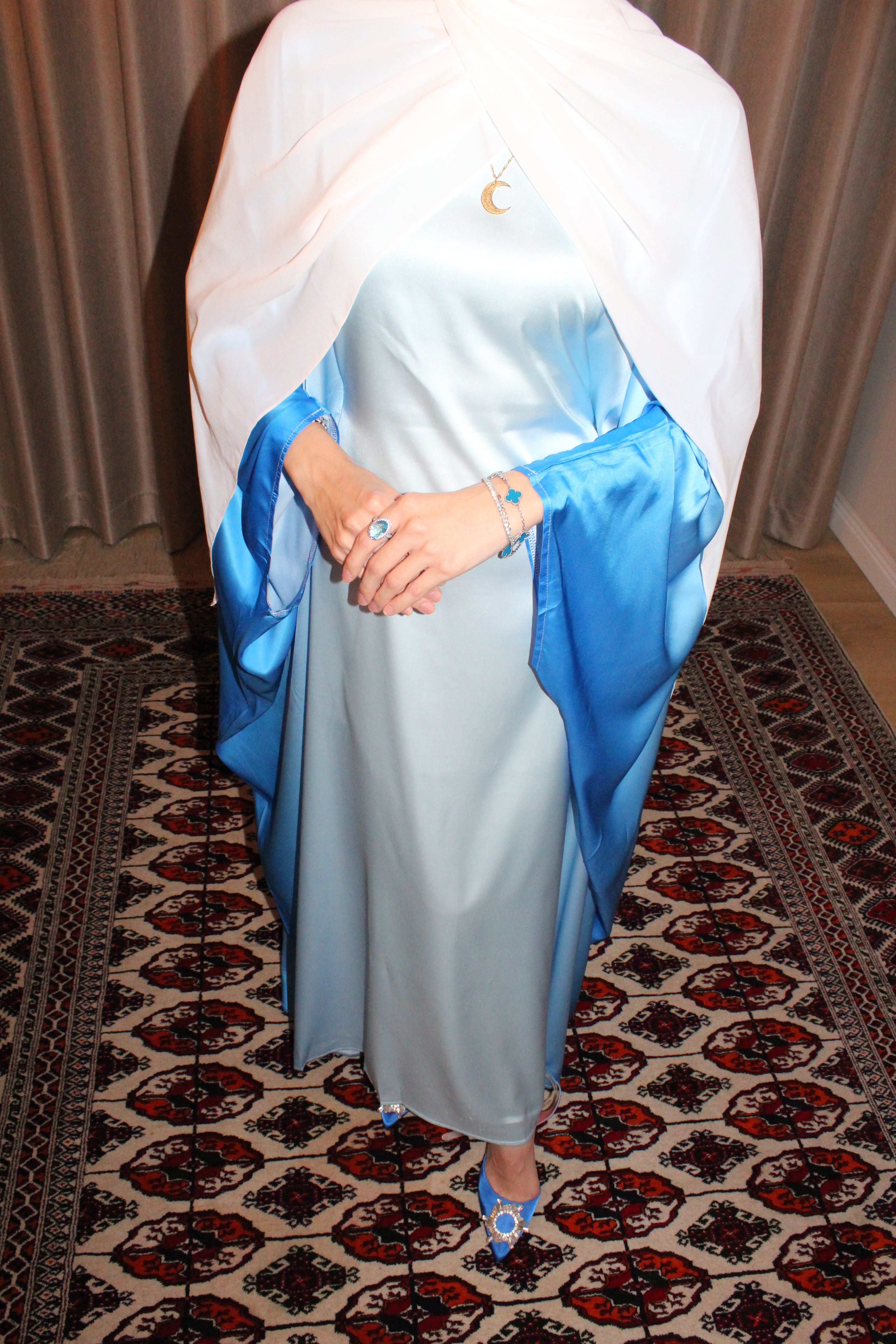 Butterfly Ombre Abaya - Blue