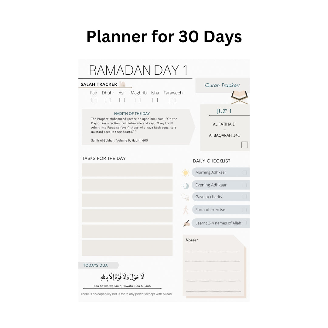 Digital Ramadan Planner Ramadan Planner Fajr Noor