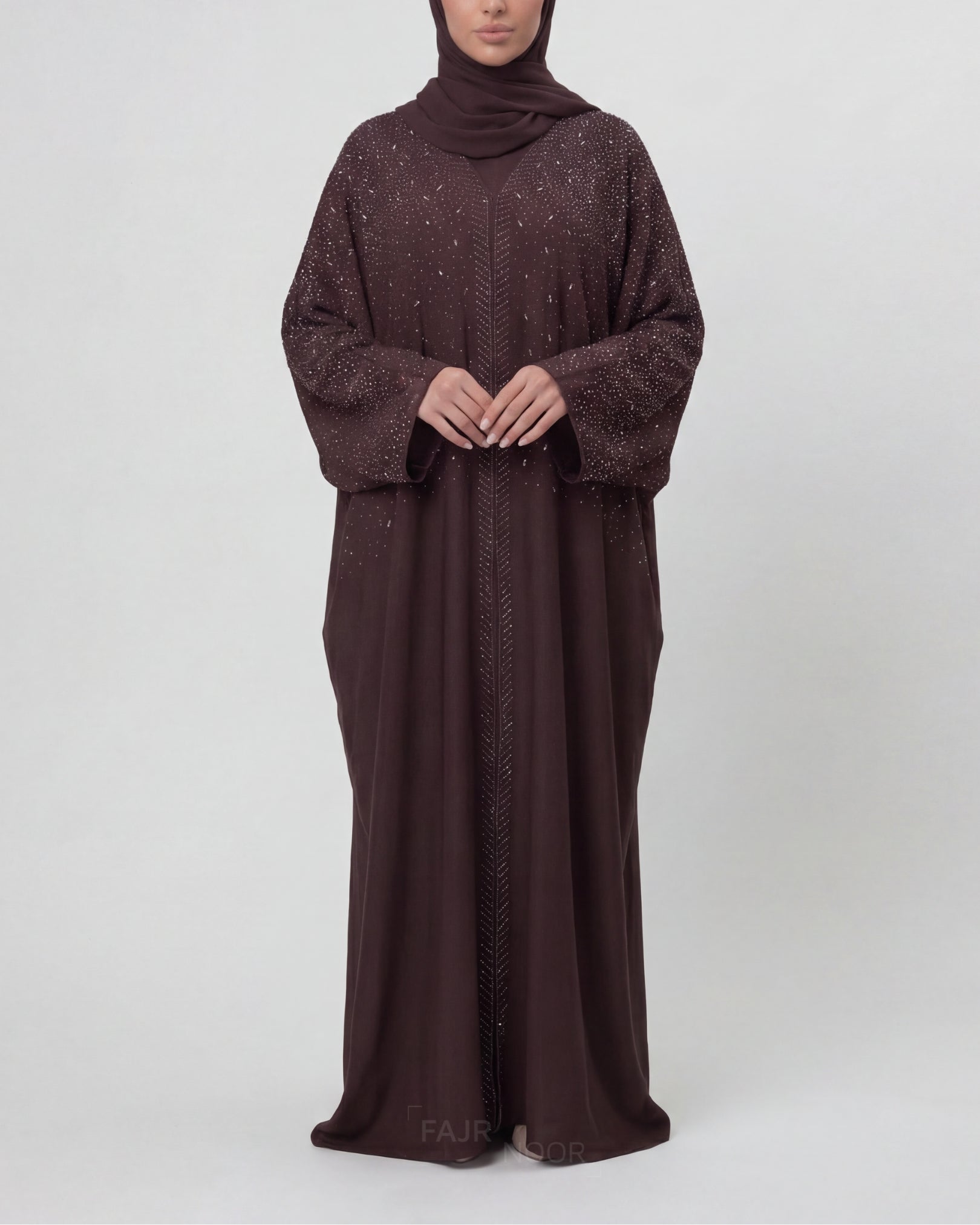Amina Butterfly Abaya - Coffee