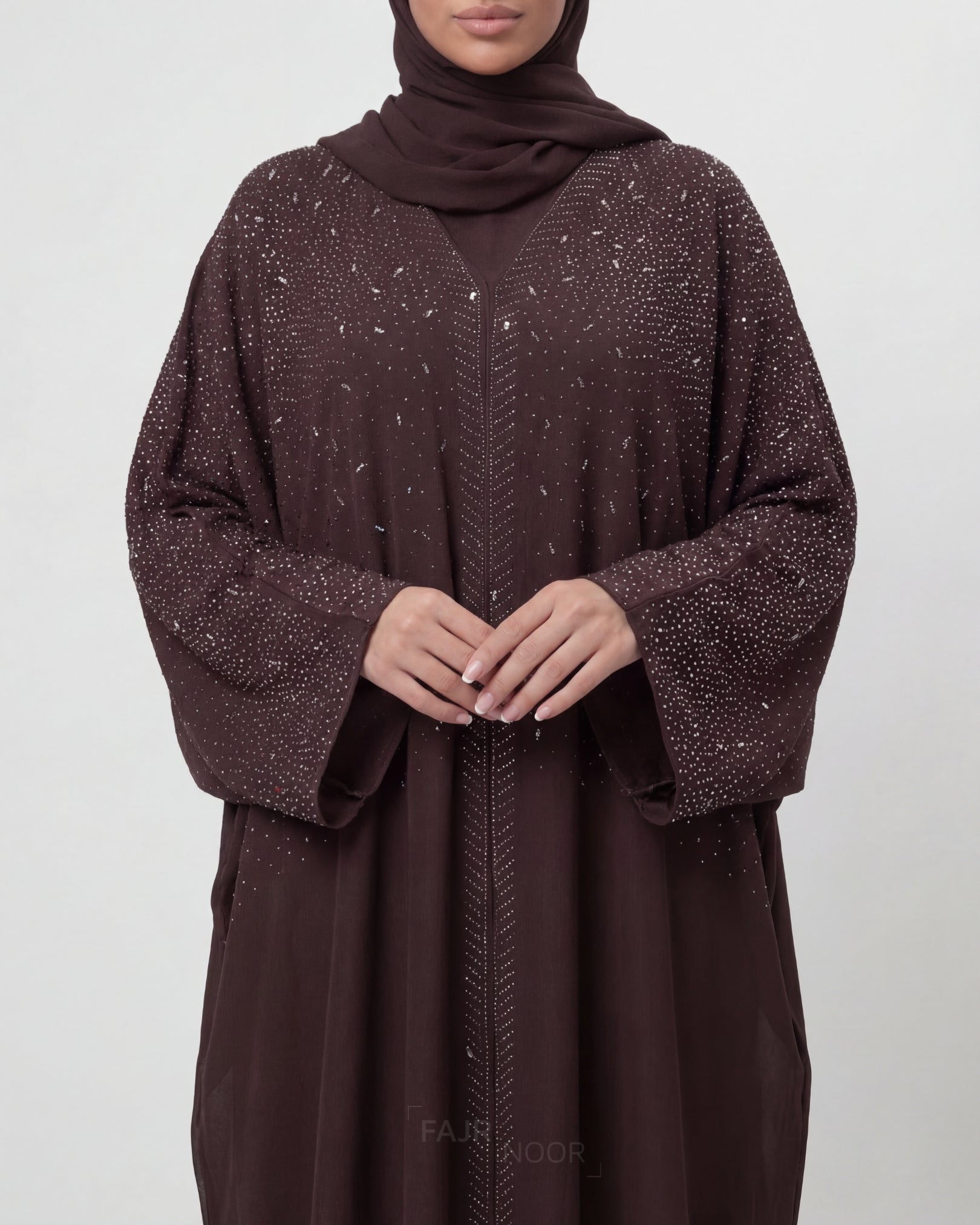 Amina Butterfly Abaya - Coffee