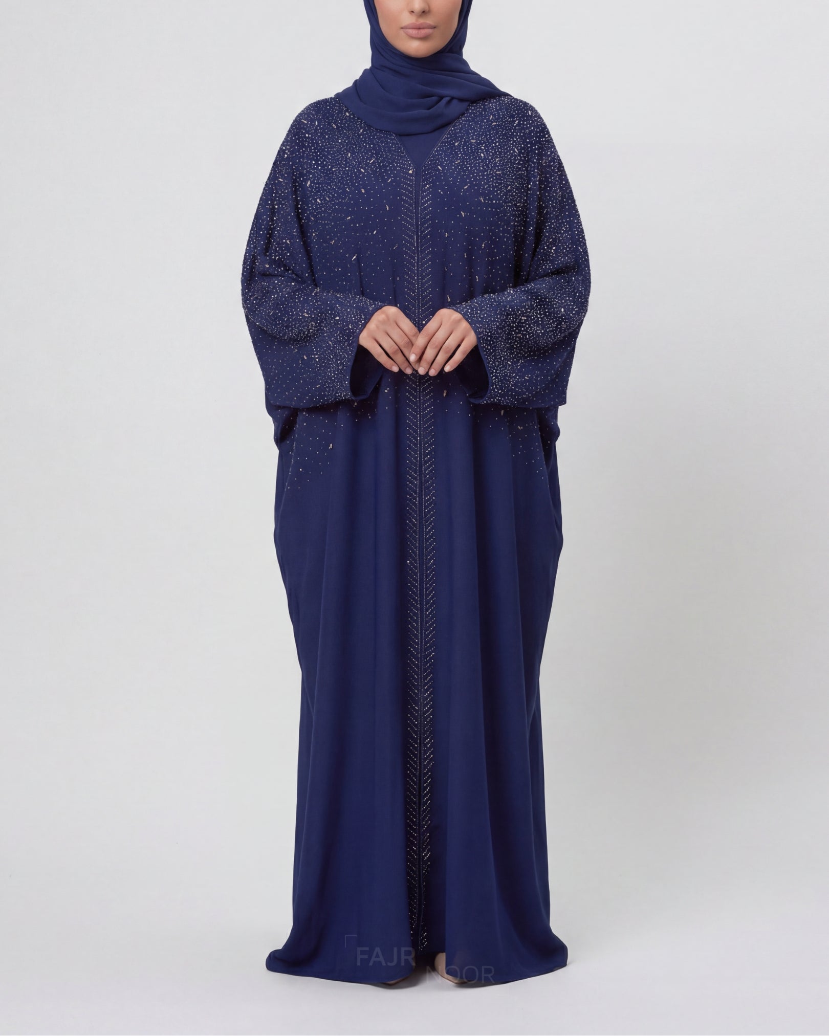 Amina Butterfly Abaya - Navy