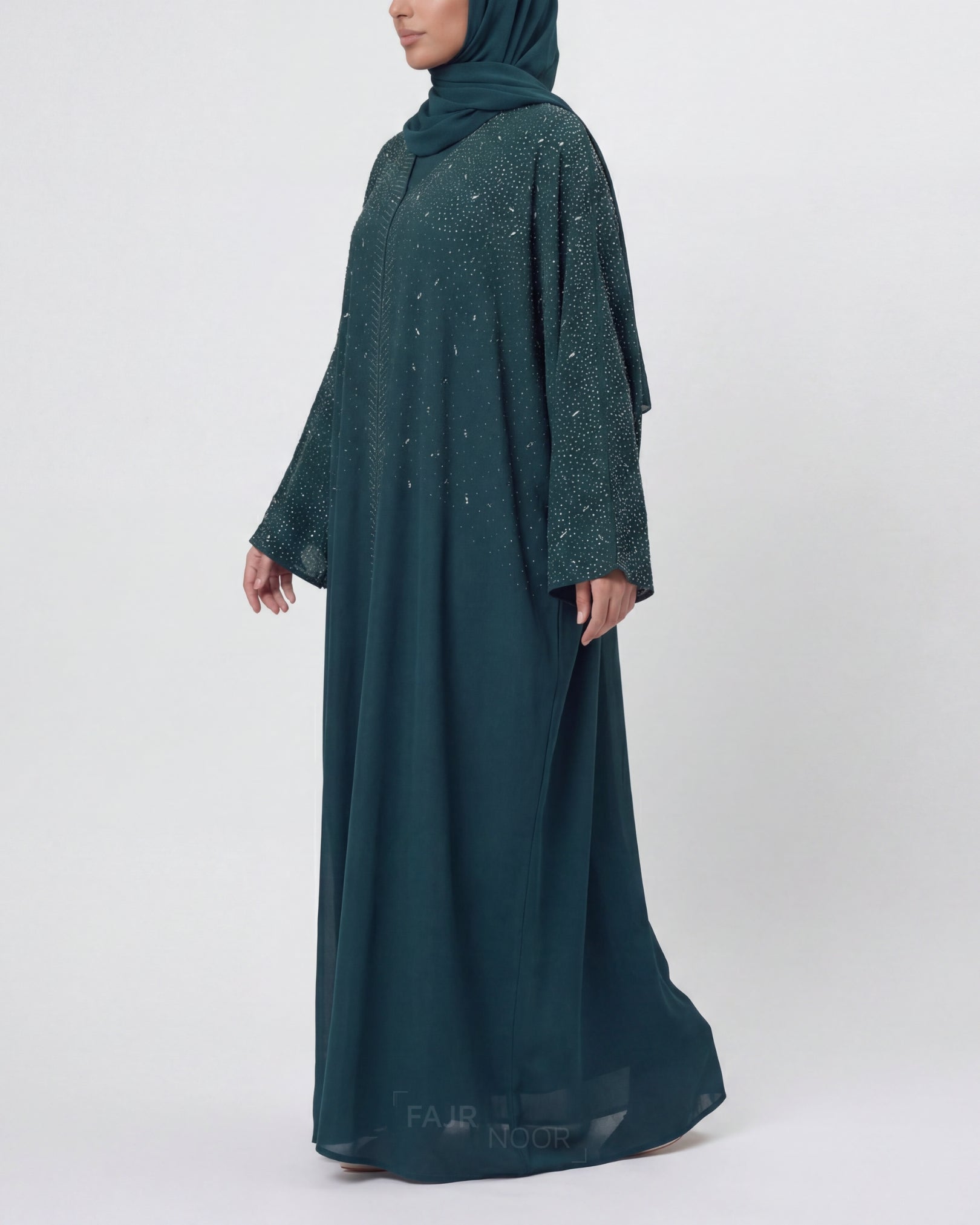 Amina Butterfly Abaya - Emerald