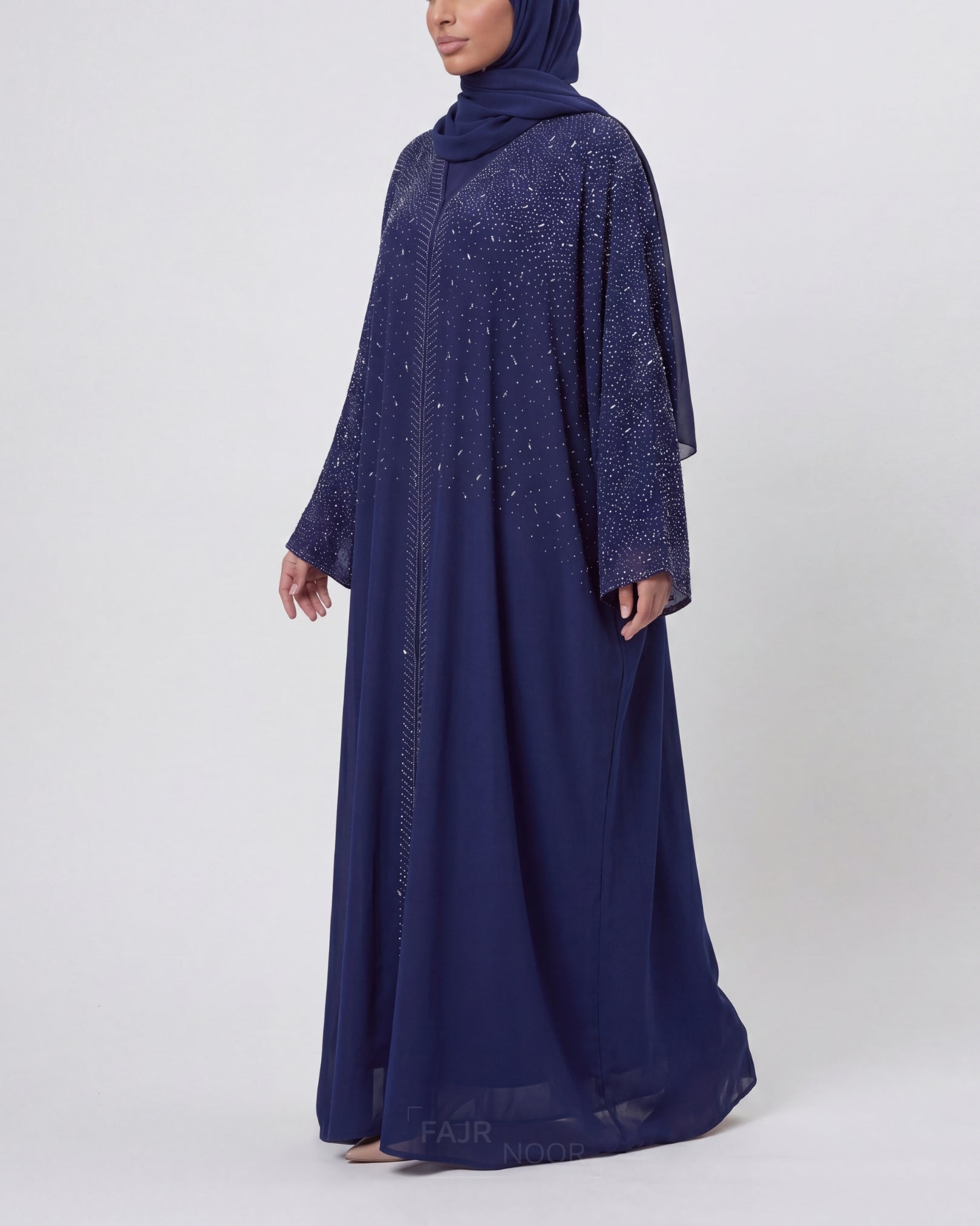 Amina Butterfly Abaya - Navy