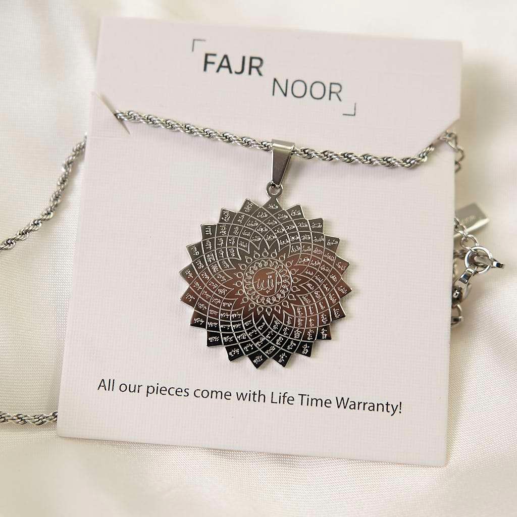 99 Names of Allah Necklace Necklace Fajr Noor Silver