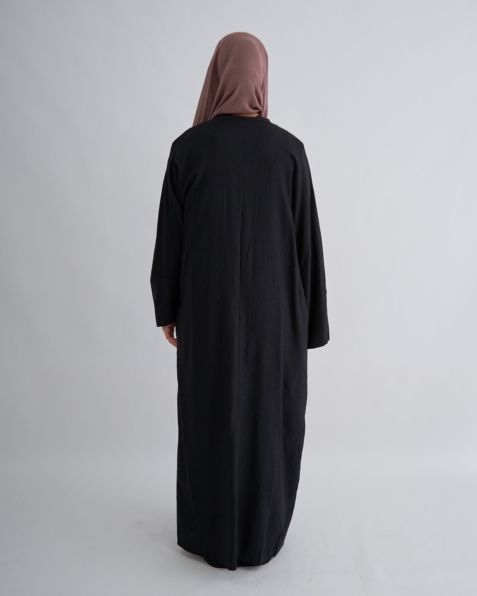 Aya Linen Abaya - Black