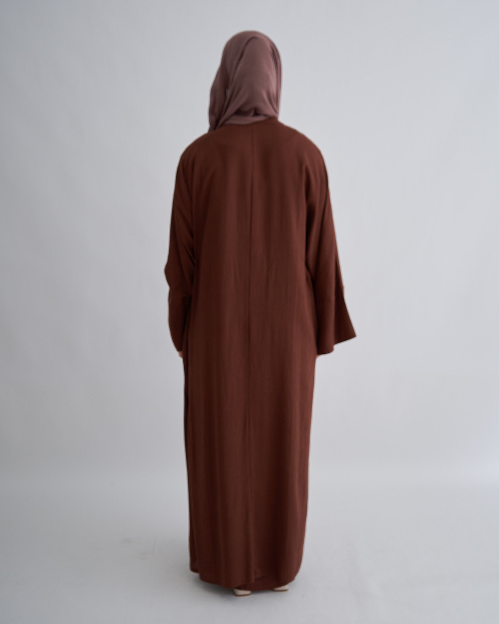 Aya Linen Abaya - Coffee