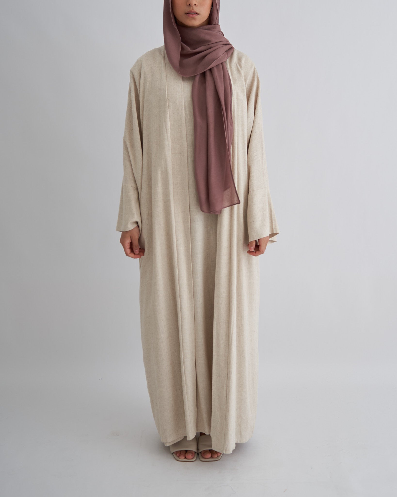 Aya Linen Abaya Sand