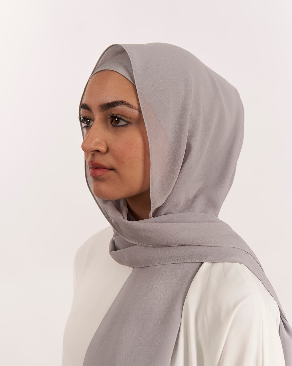 Chiffon Hijab + Cap - Grey - Scarves - Fajr Noor