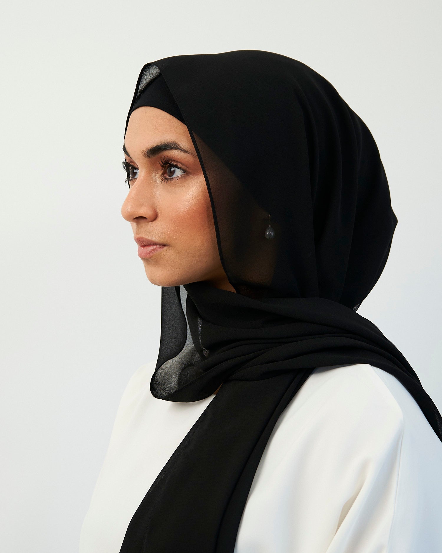 Chiffon Hijab Set - Black Scarves Fajr Noor