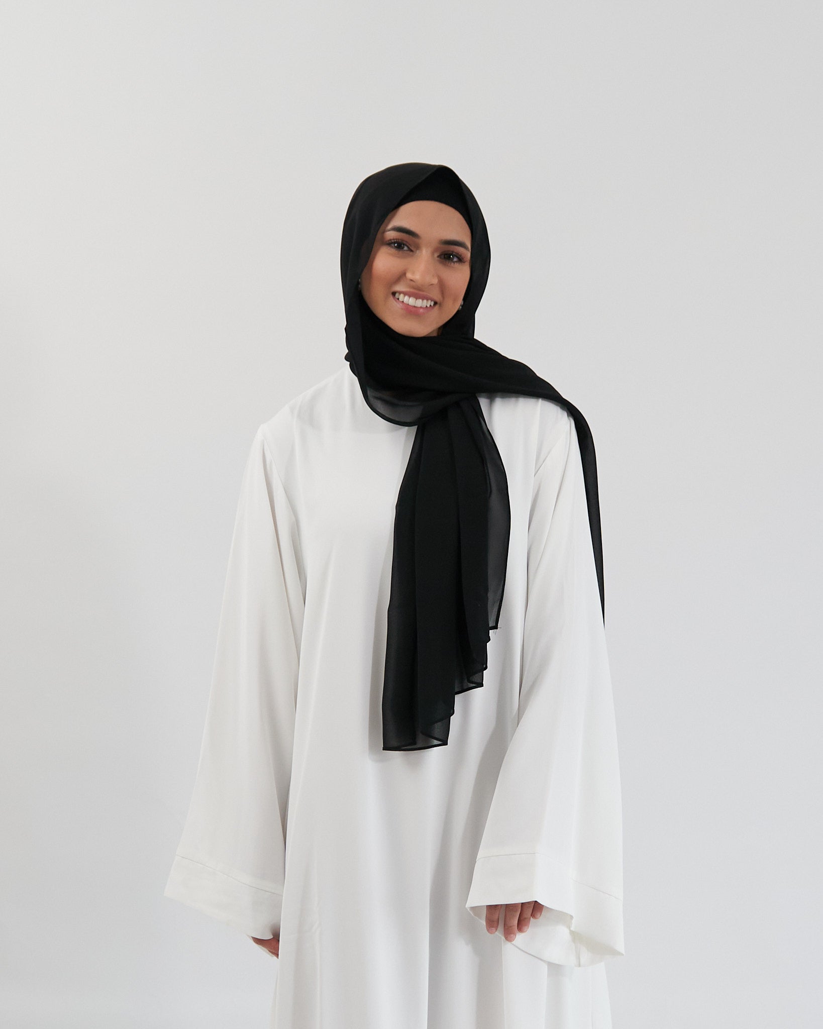 Chiffon Hijab Set - Black Scarves Fajr Noor