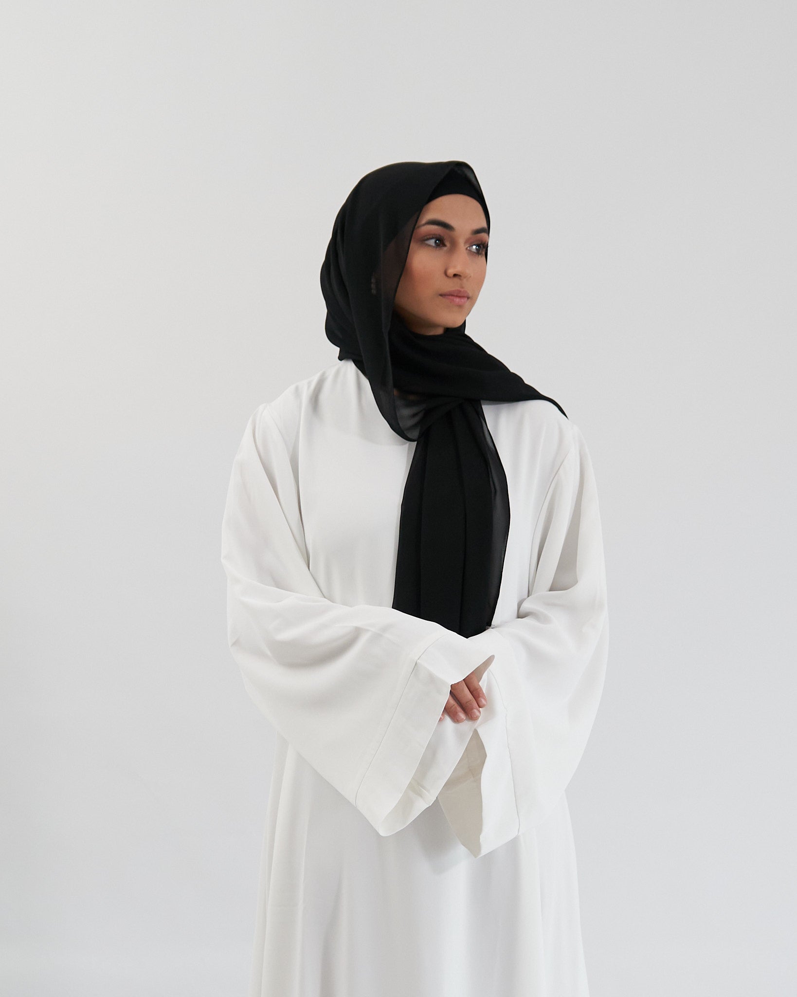 Chiffon Hijab Set - Black Scarves Fajr Noor