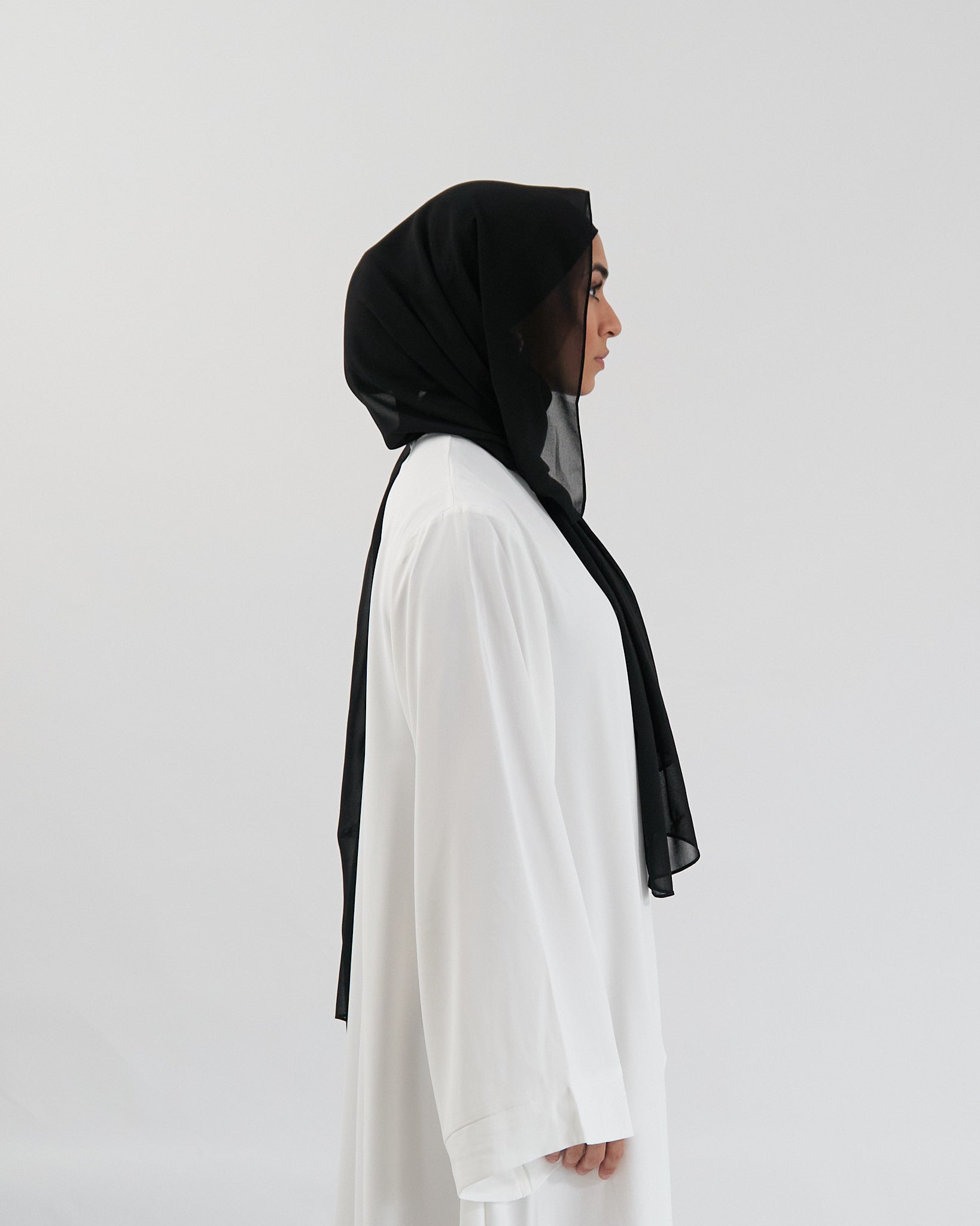 Chiffon Hijab Set - Black Scarves Fajr Noor