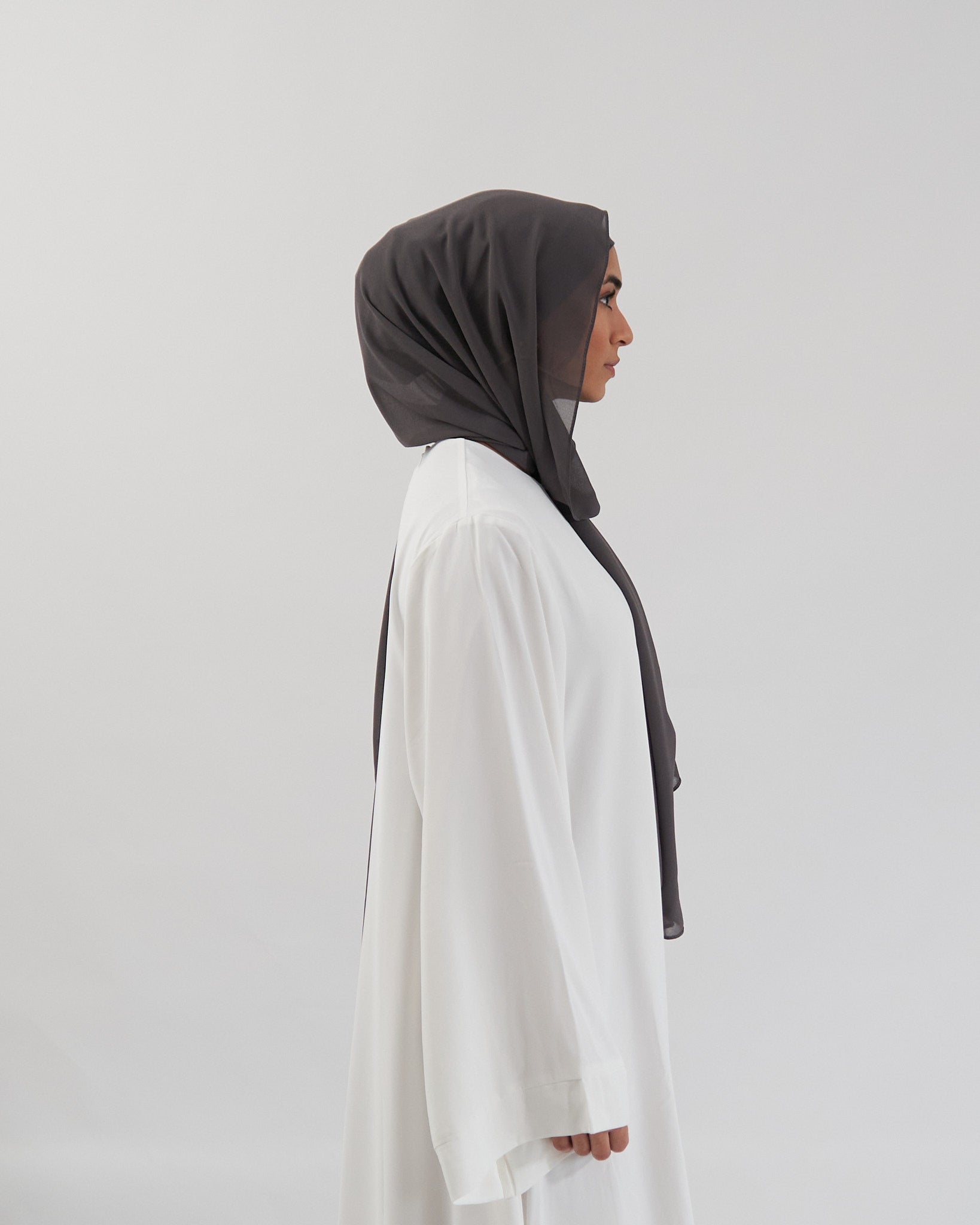Chiffon Hijab Set - Charcoal Scarves Fajr Noor