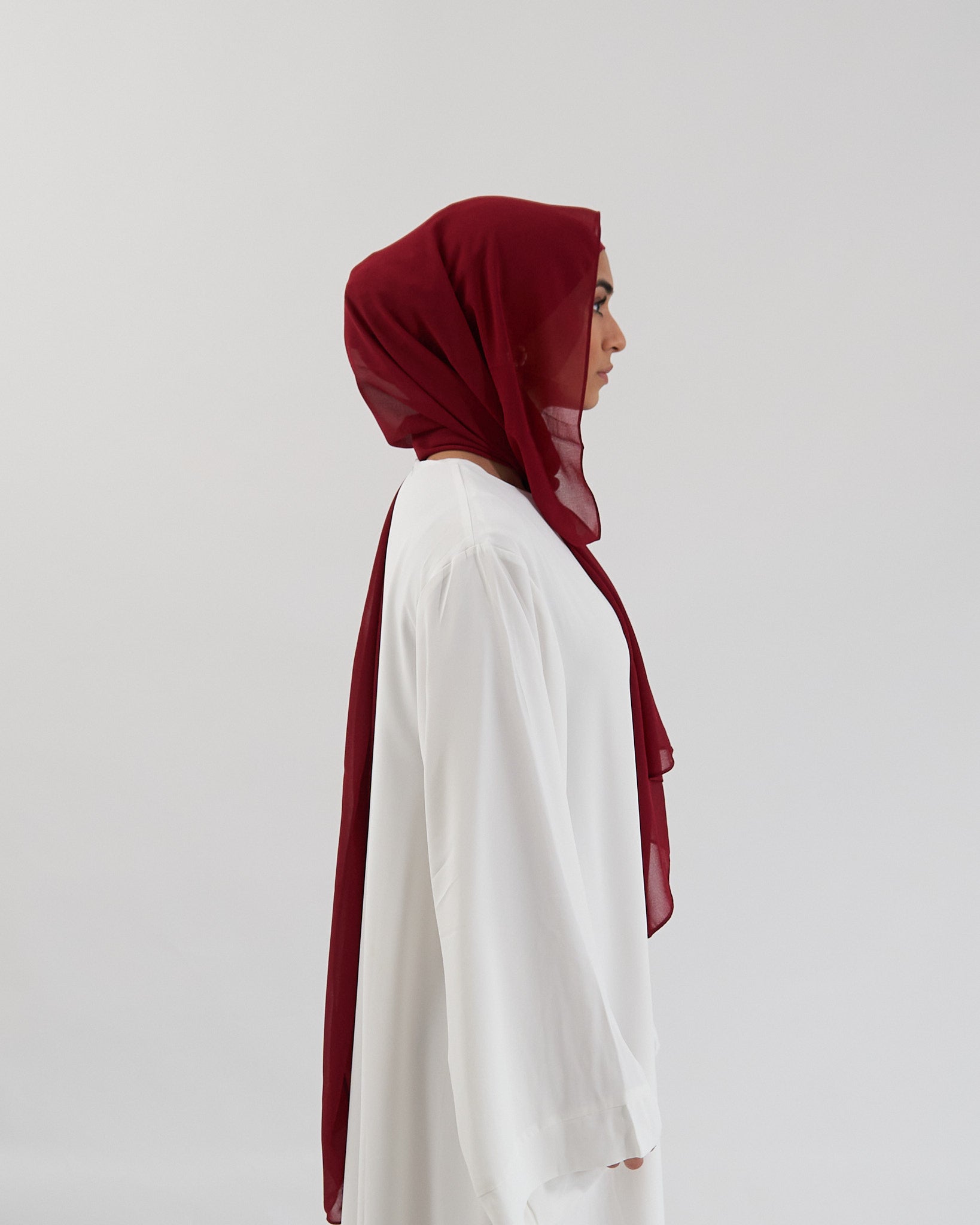 Chiffon Hijab Set - Cherry Red Scarves Fajr Noor