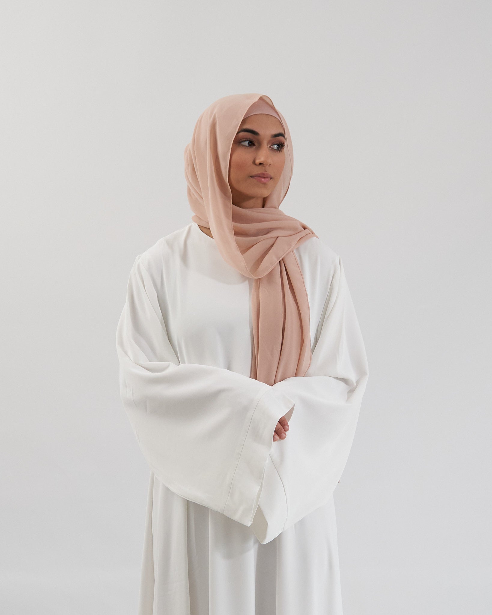 Chiffon Hijab Set - Cream Scarves Fajr Noor