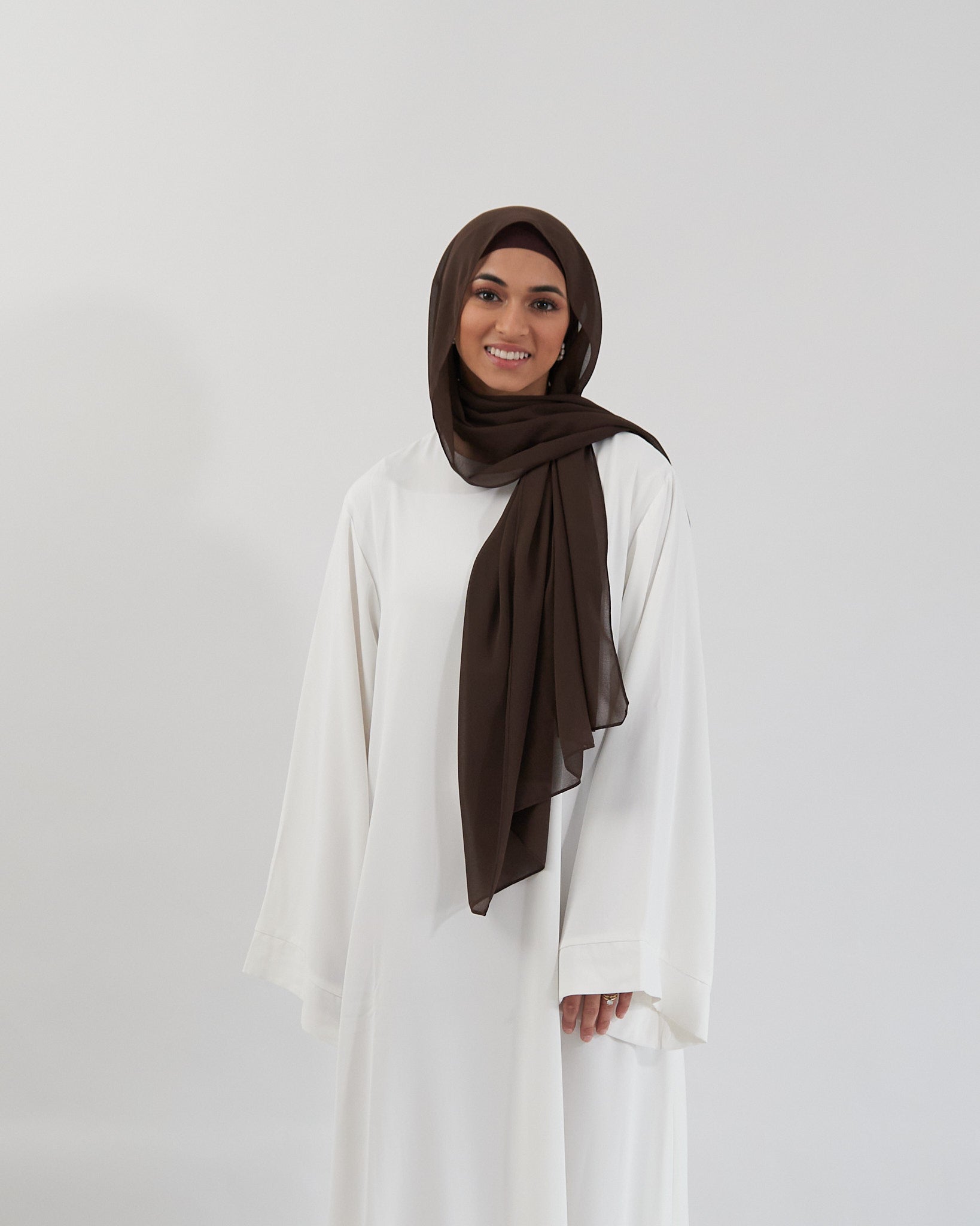 Chiffon Hijab Set - Brown Scarves Fajr Noor
