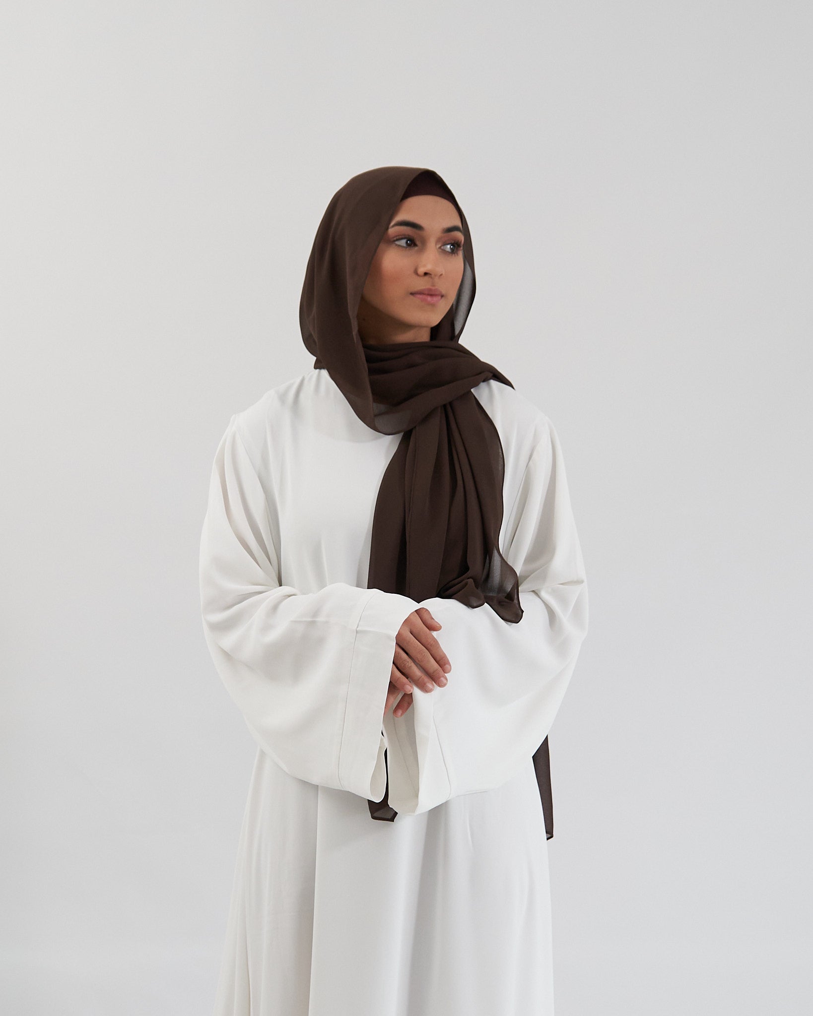 Chiffon Hijab Set - Brown Scarves Fajr Noor