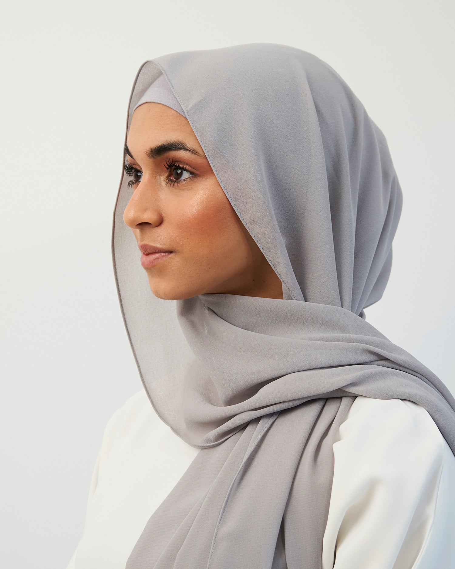 Chiffon Hijab Set - Grey Scarves Fajr Noor