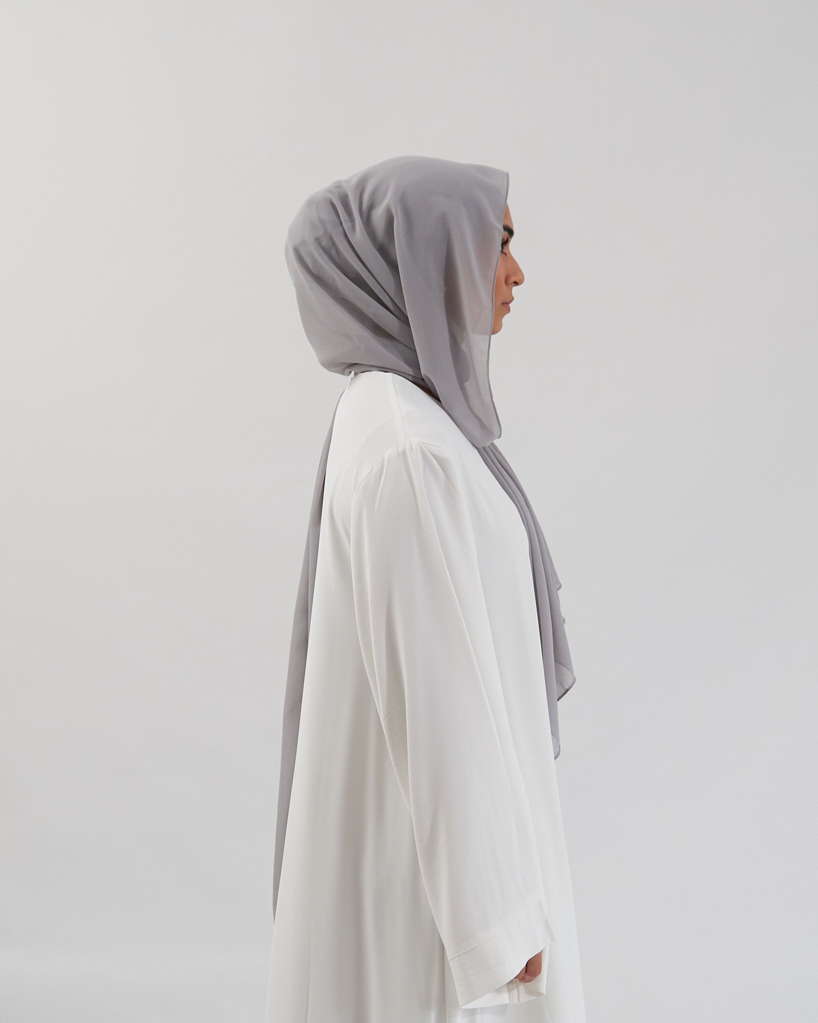 Chiffon Hijab Set - Grey Scarves Fajr Noor