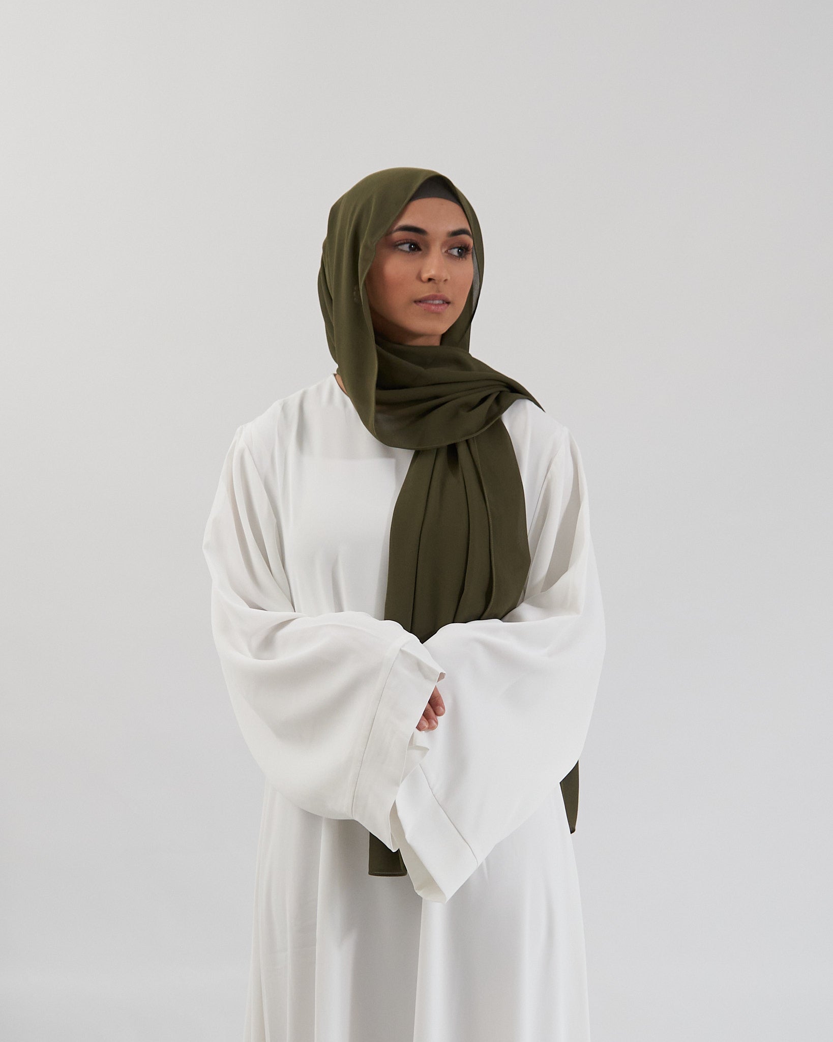 Chiffon Hijab Set - Khaki Scarves Fajr Noor