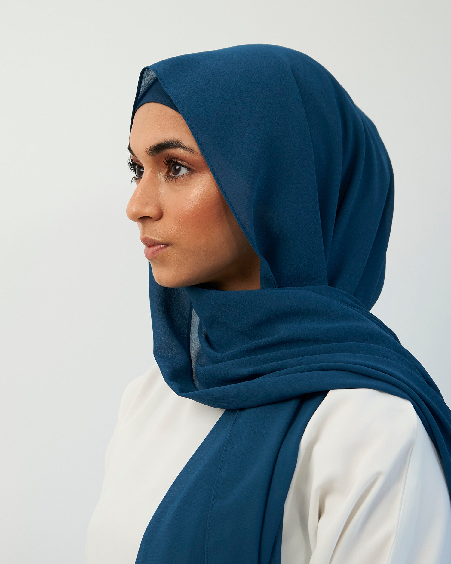 Chiffon Hijab Set - Ocean Blue Scarves Fajr Noor