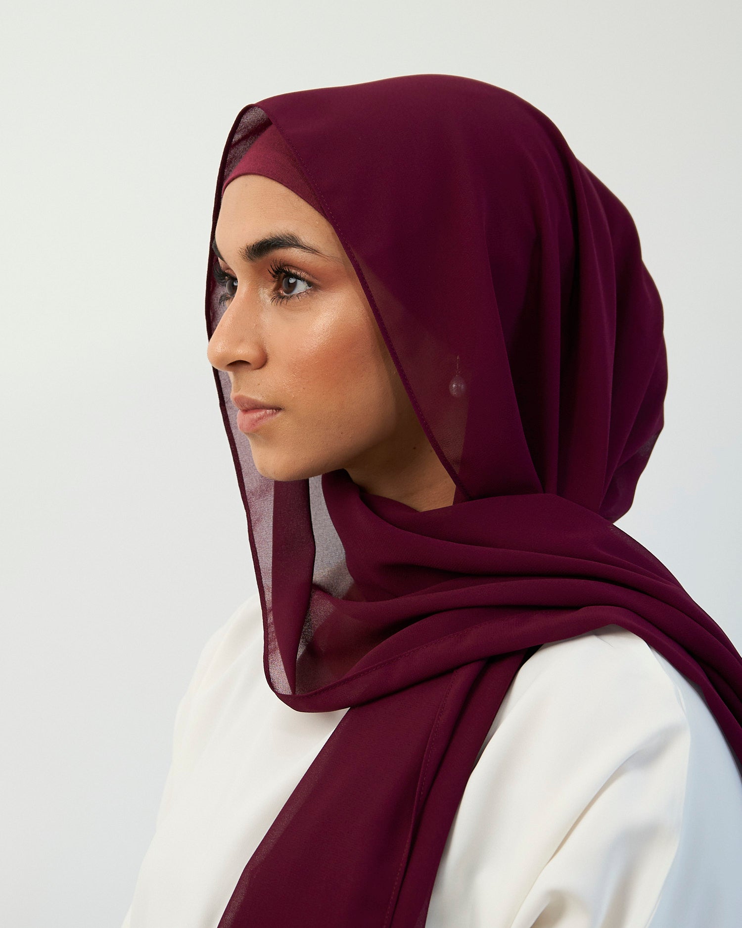 Chiffon Hijab Set - Plum Scarves Fajr Noor