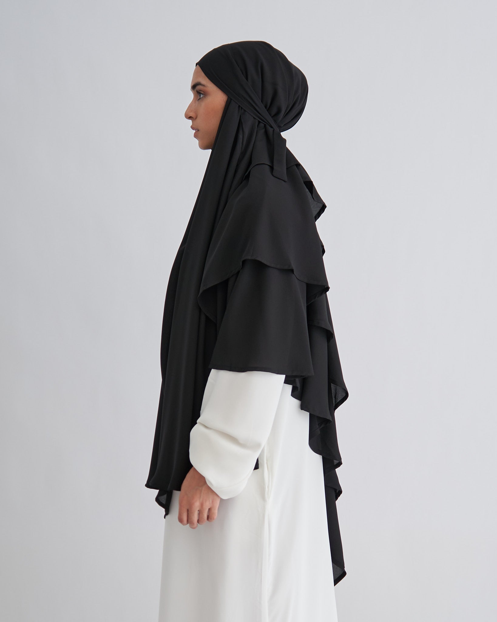 Chiffon Khimar - Black