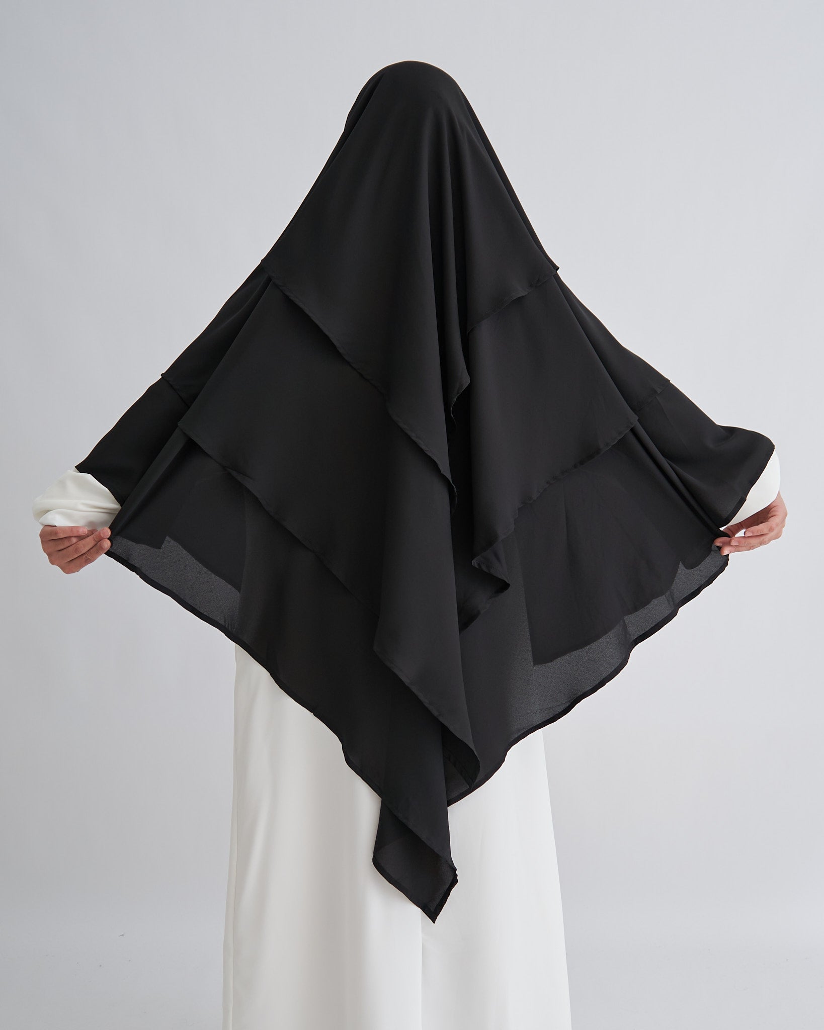 Chiffon Khimar - Black