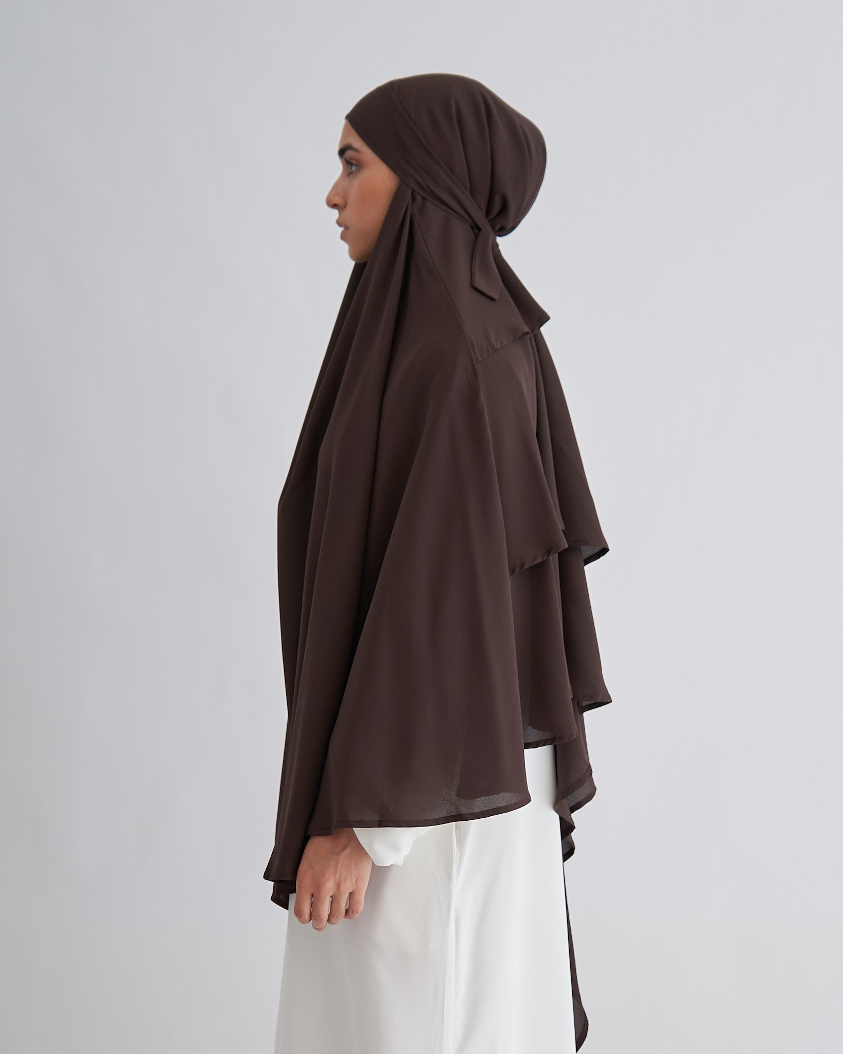 Chiffon Khimar - Coffee