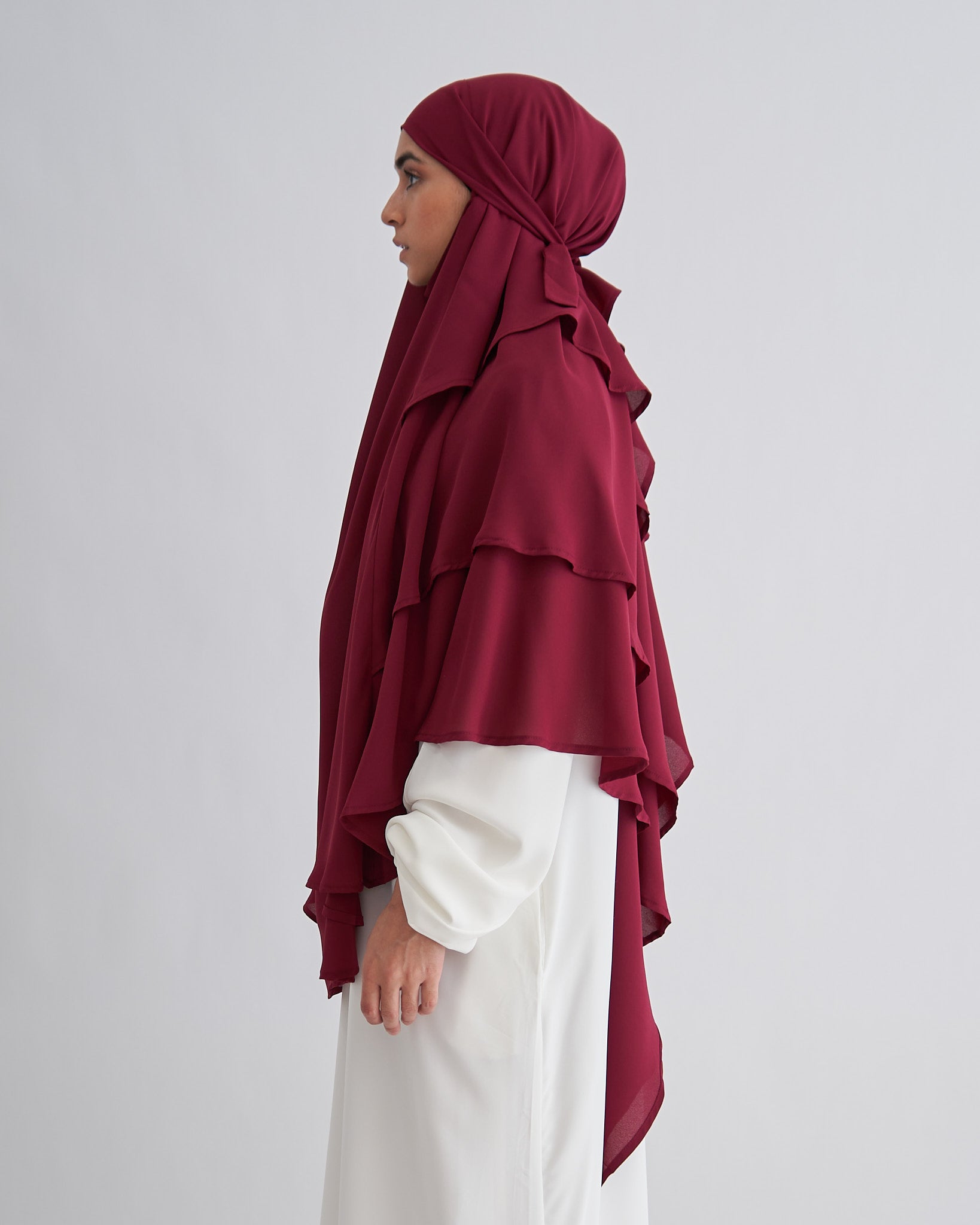 Chiffon Khimar - Maroon