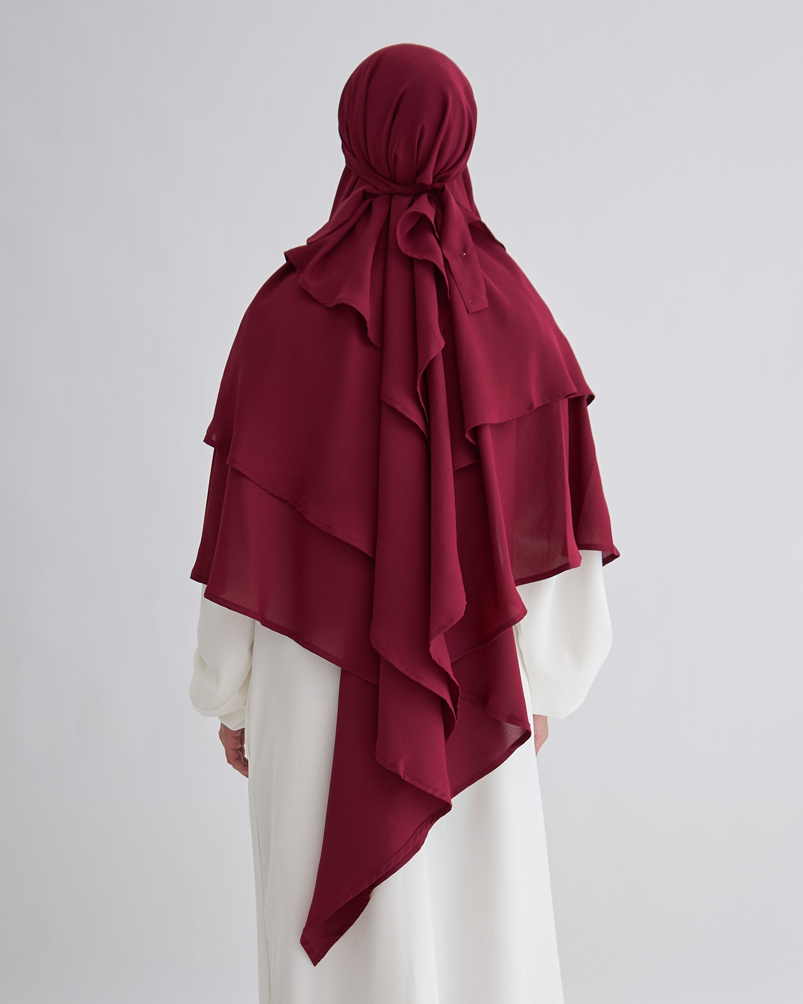 Chiffon Khimar - Maroon