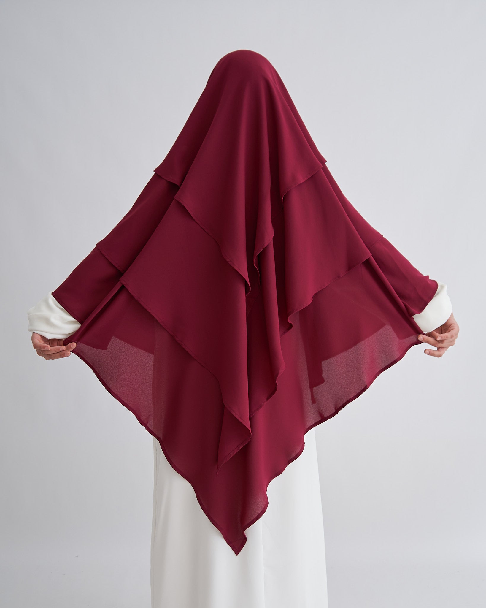Chiffon Khimar - Maroon
