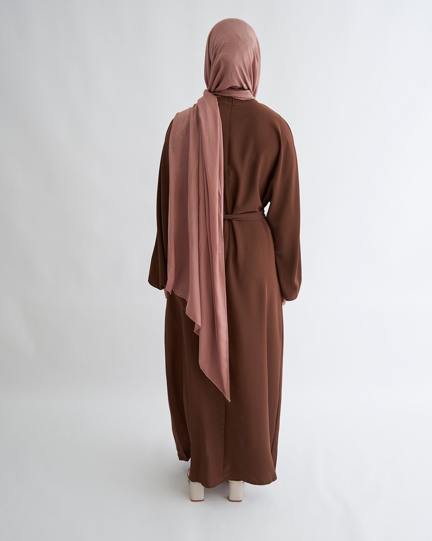 Essential Cuffed Abaya - Coffee