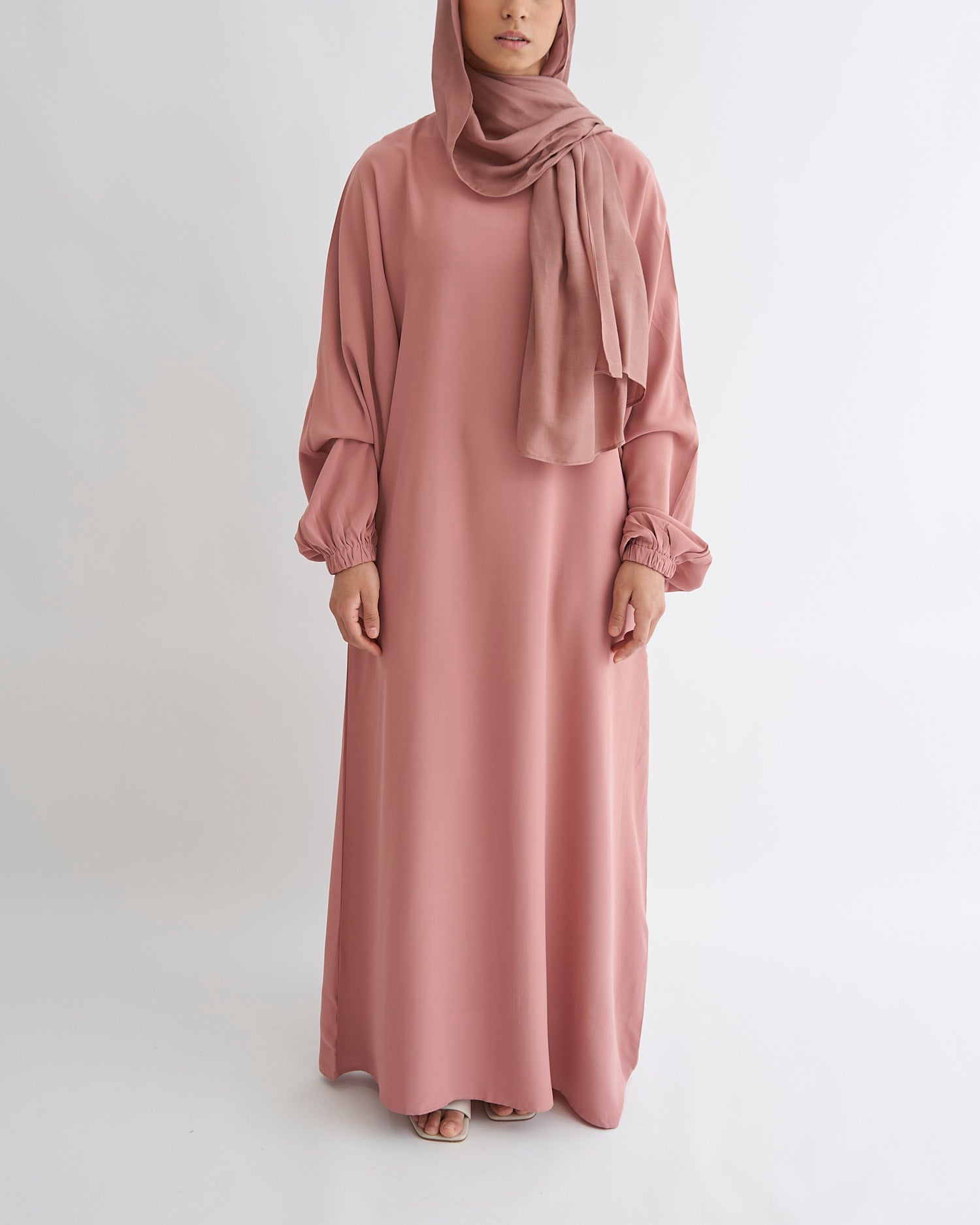 Noor Open Abaya – Blush Pink main image 1