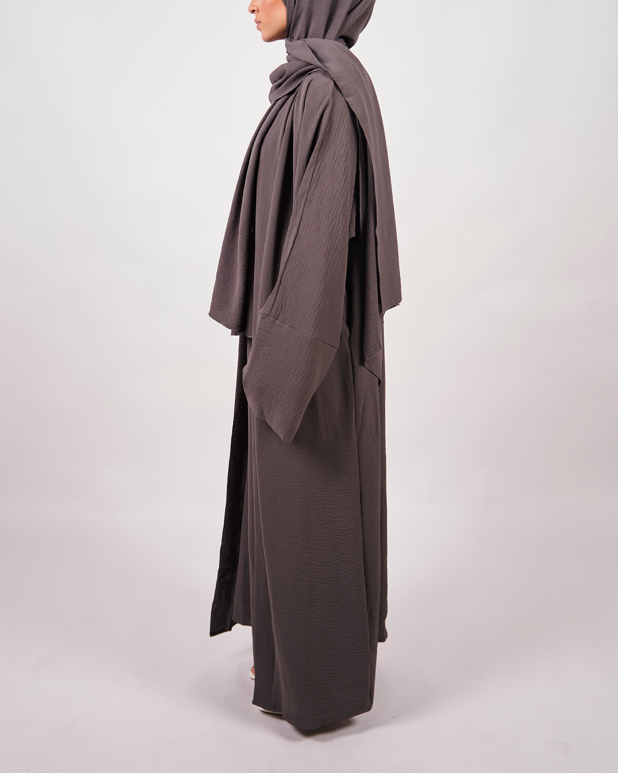 3 Piece Abaya Set - Charcoal
