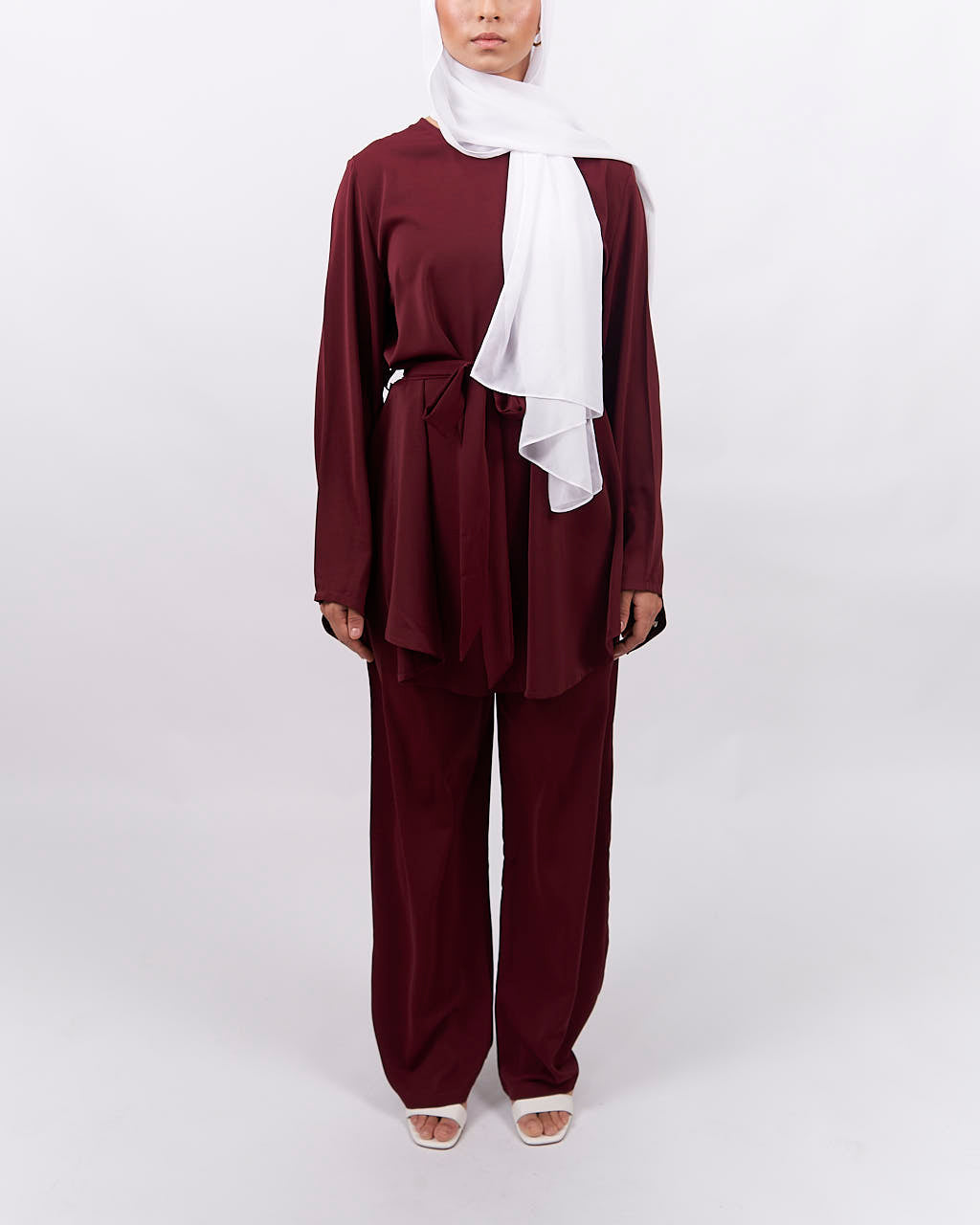 Sarah Set - Maroon Dress Set Fajr Noor