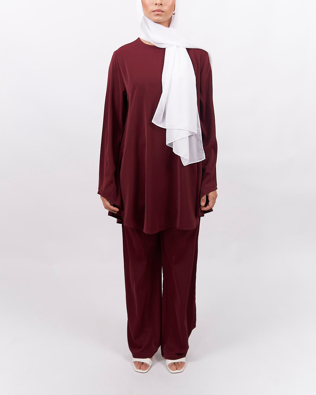 Sarah Set - Maroon - Dress Set - Fajr Noor