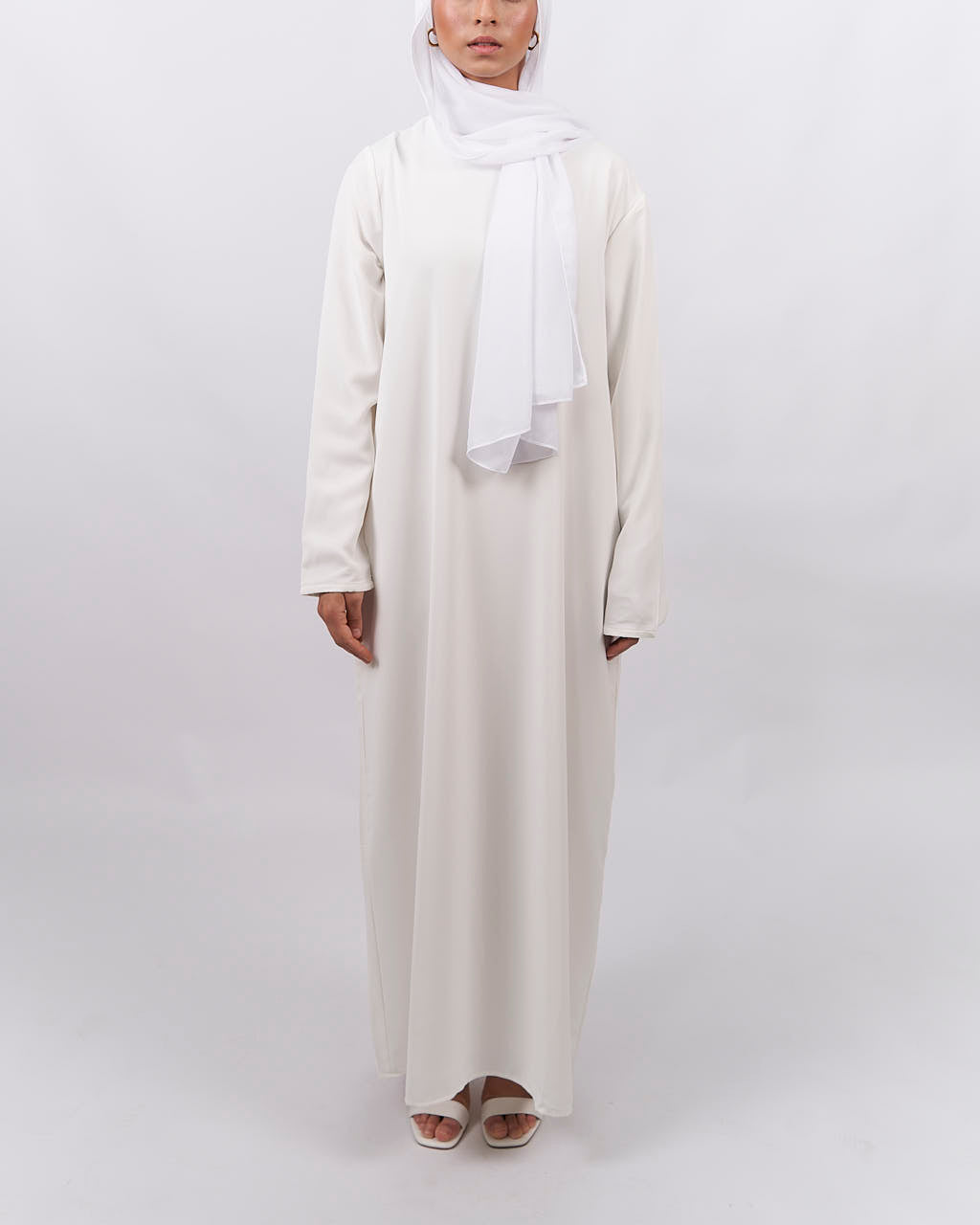 Essential Abaya - White - Essential Abaya - Fajr Noor