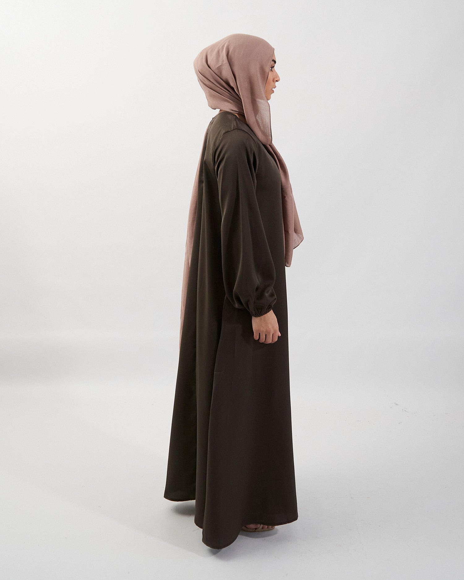 Jannah Abaya - Coffee Satin Abaya Fajr Noor
