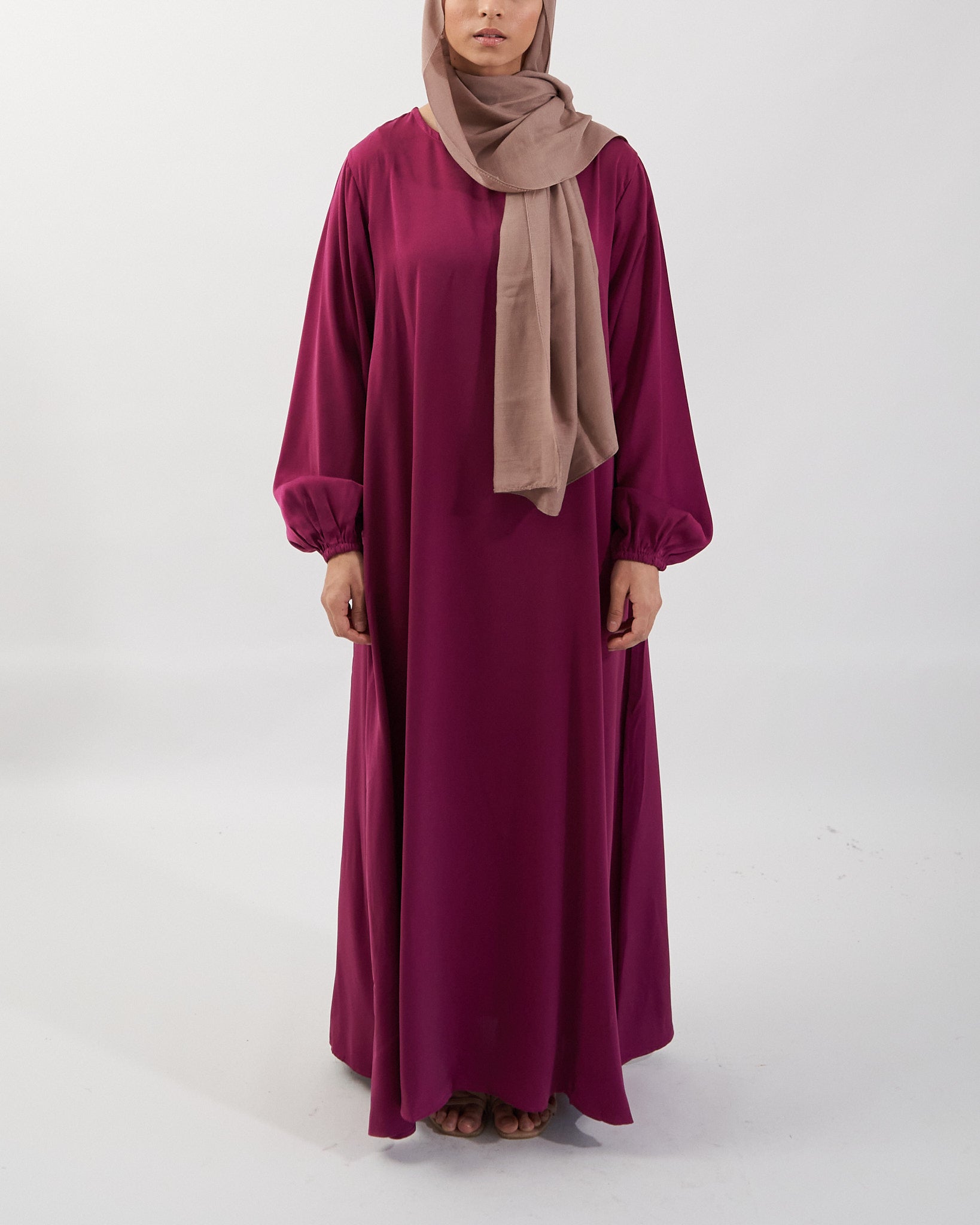 Jannah Abaya - Plum Satin Abaya Fajr Noor