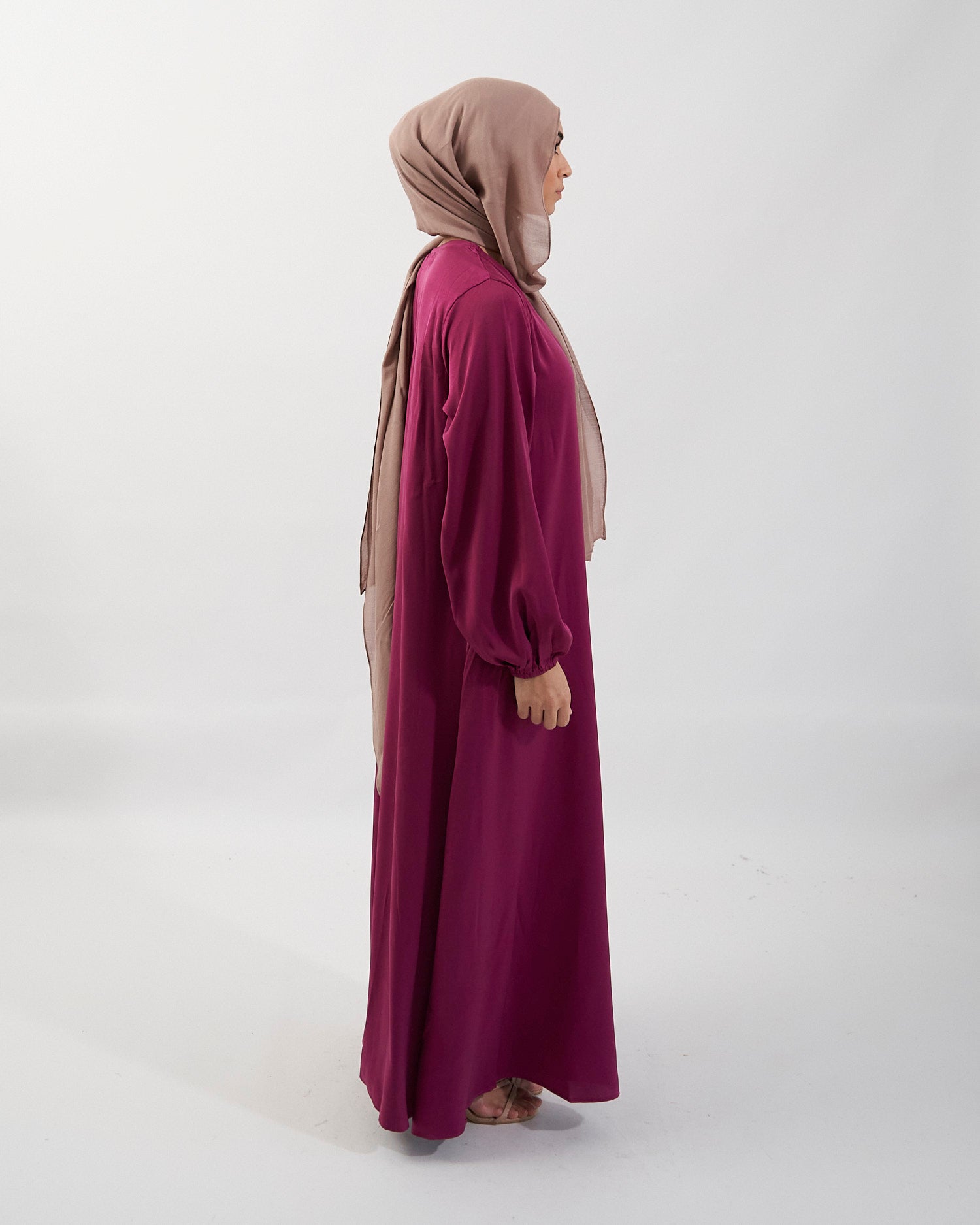 Jannah Abaya - Plum Satin Abaya Fajr Noor