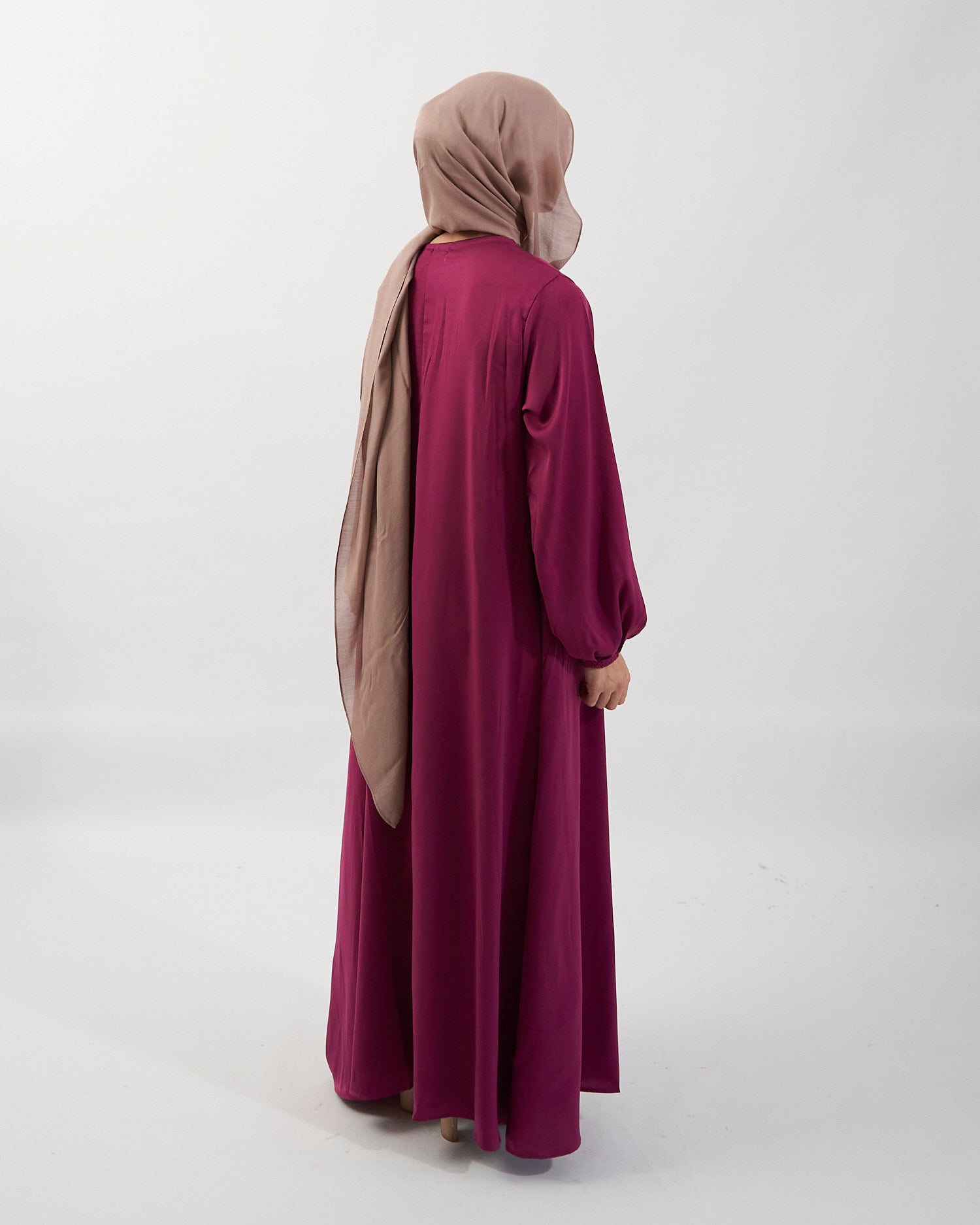 Jannah Abaya - Plum Satin Abaya Fajr Noor